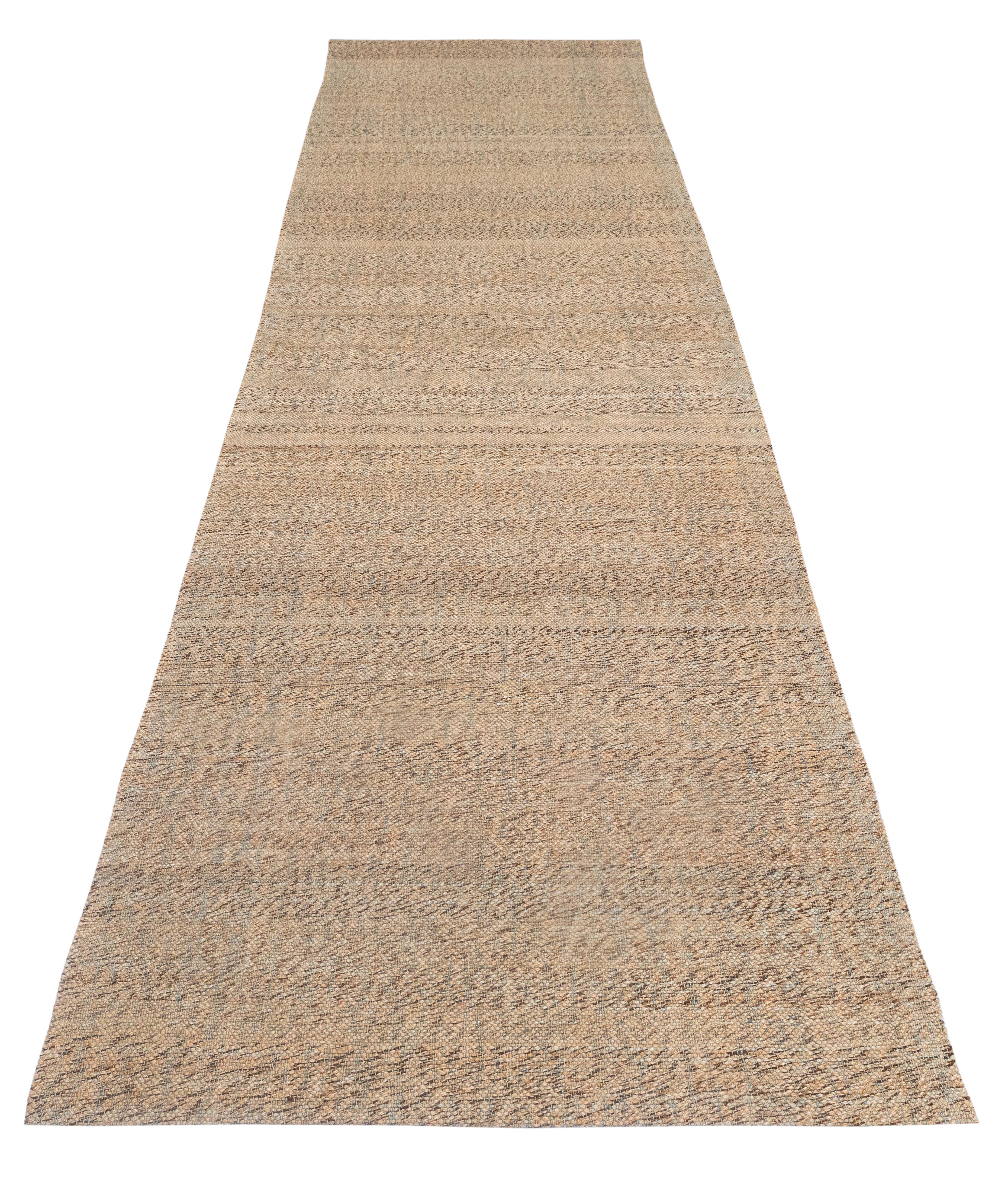 Hand-Woven Handwoven Natural Dyed Palas Runner – Wool Flatweave in Neutral Earth Tones For Sale