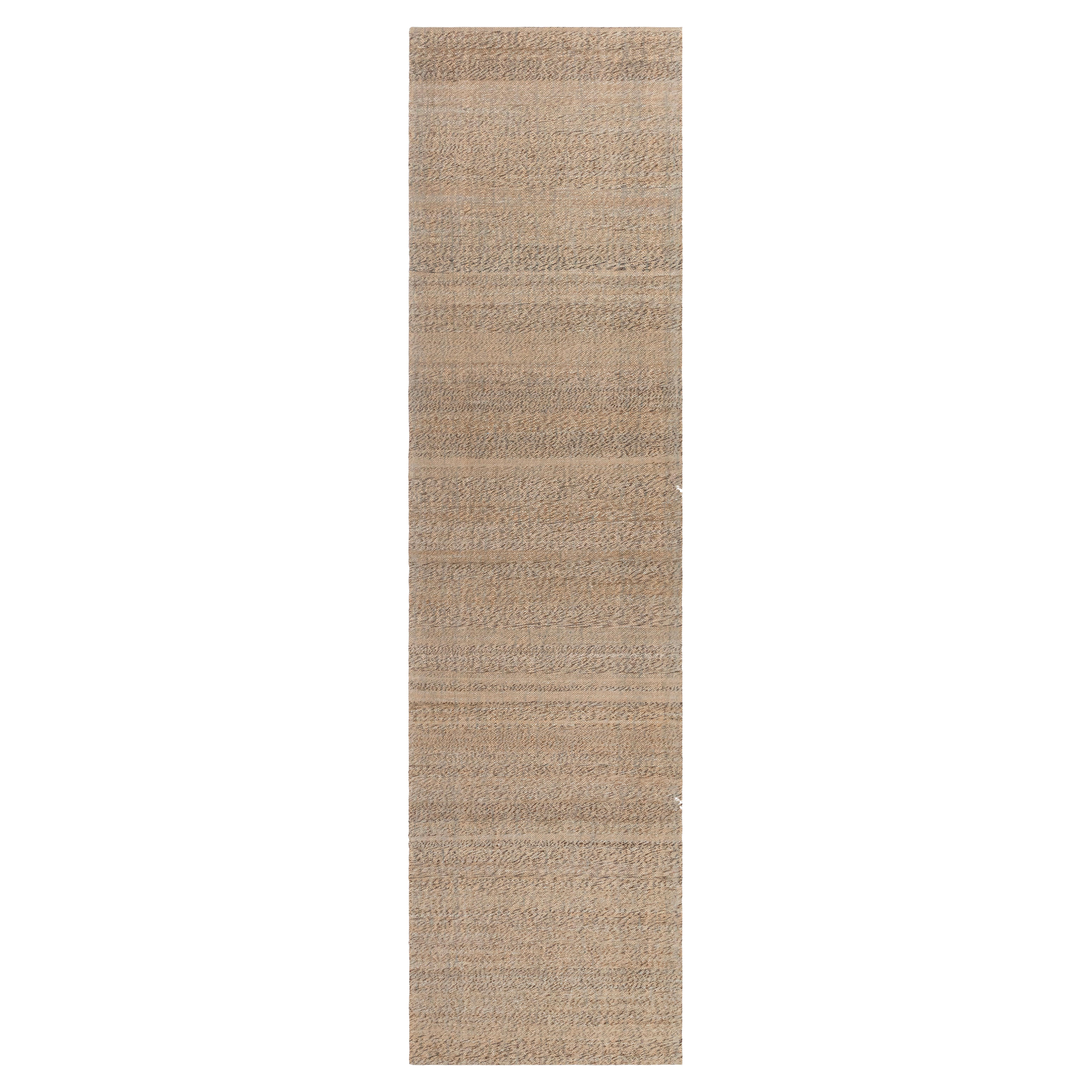 Handwoven Natural Dyed Palas Runner – Wool Flatweave in Neutral Earth Tones For Sale
