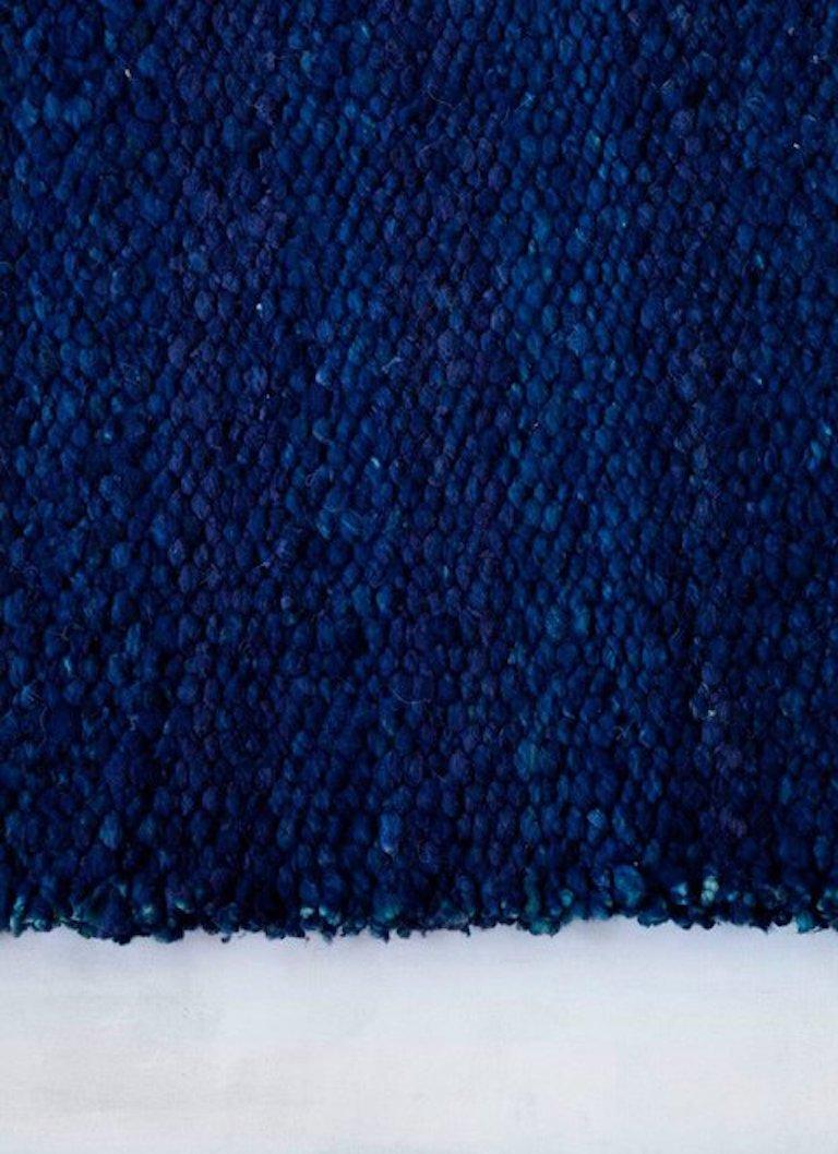 Handwoven Natural Wool Rug, Organic Modern Textured Style, in Stock at