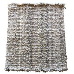 Handwoven Natural Wool Rug, Organic Modern Textured Style, in Stock