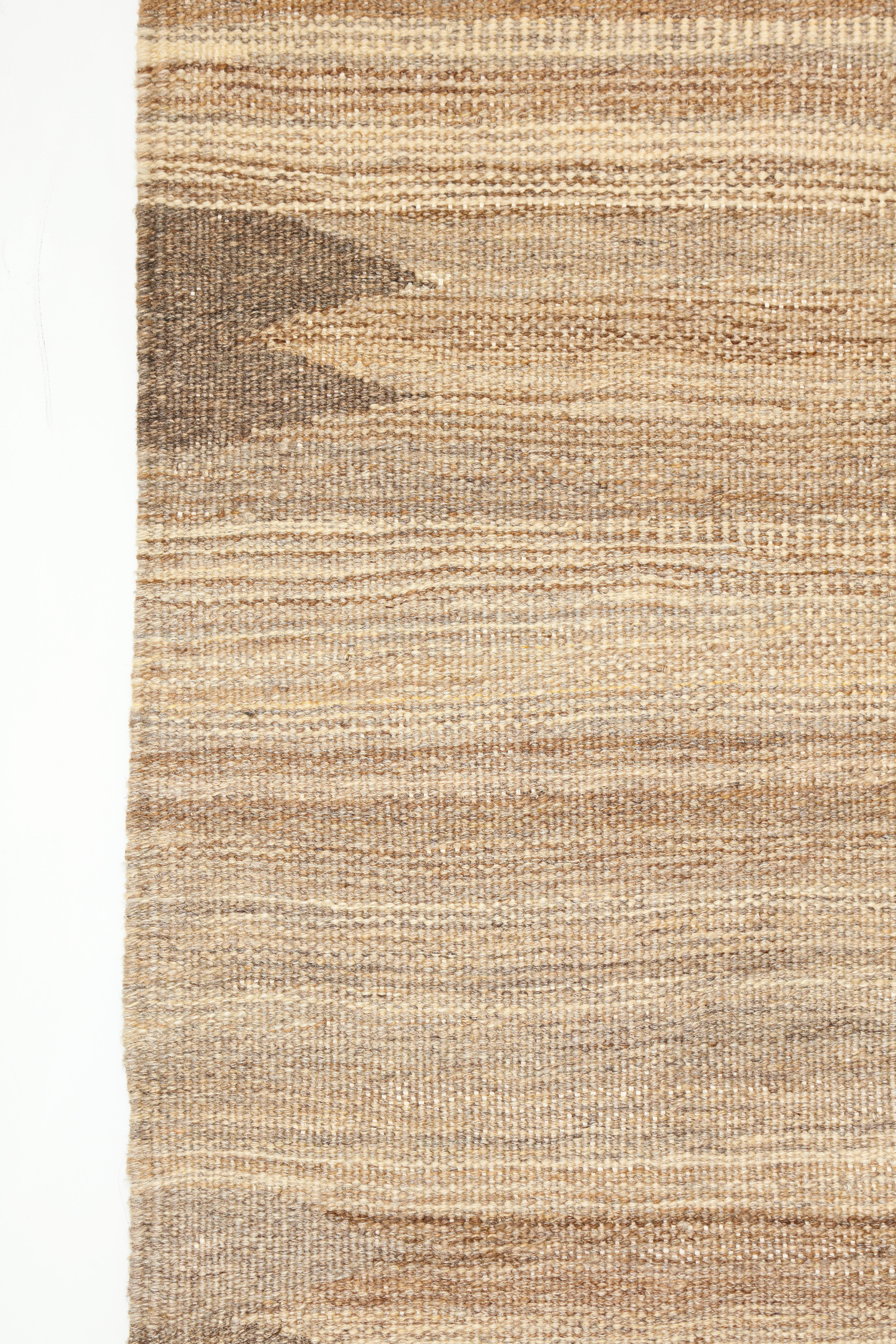 Scandinavo moderno Handwoven Neutral Flatweave Wool Rug, Organic Modern Design, 3' x 4' in vendita