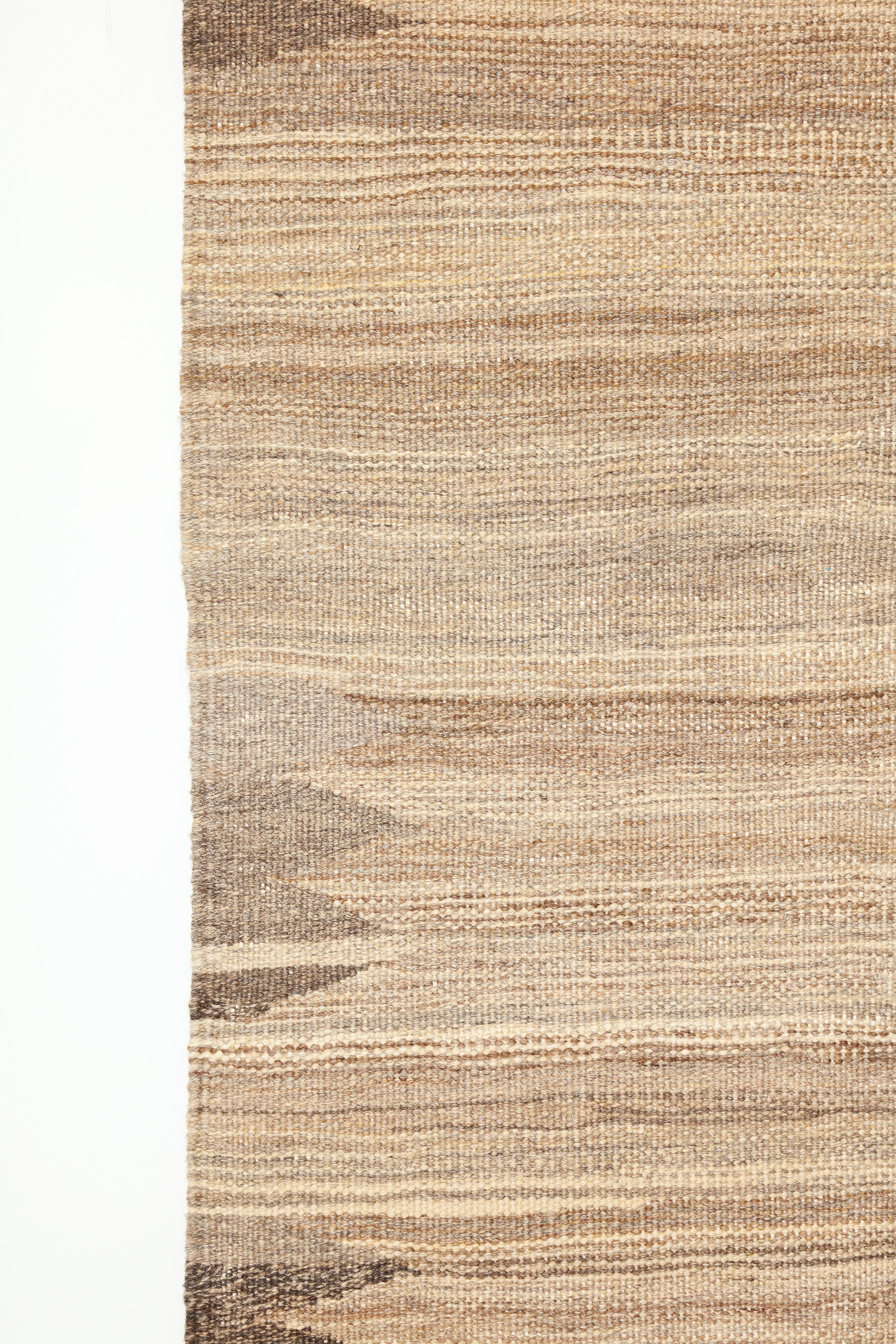 Lana Handwoven Neutral Flatweave Wool Rug, Organic Modern Design, 3' x 4' in vendita