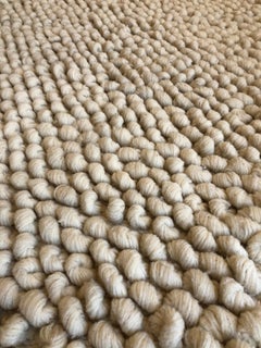 Handwoven Nubby Wool Rug in Natural, Medium, in Stock