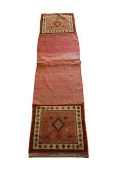 Handwoven Oriental Saddle Bag, Collectable Pink-Red Wool Khorjin Rug