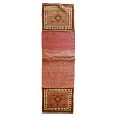 Handwoven Oriental Saddle Bag, Collectable Pink-Red Wool Khorjin Rug