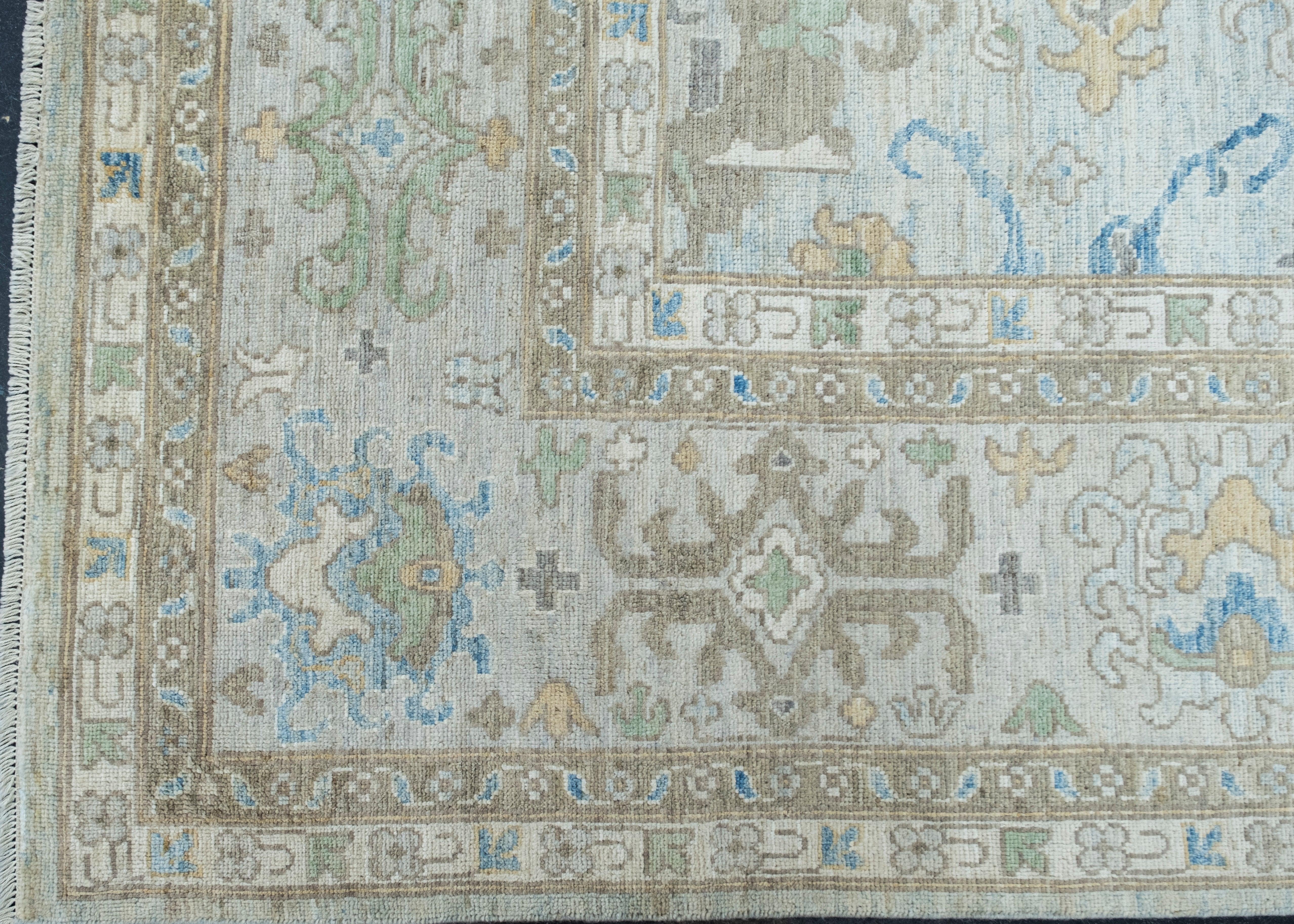 Hand-Knotted Handwoven Oushak Rug 10' x 13'11