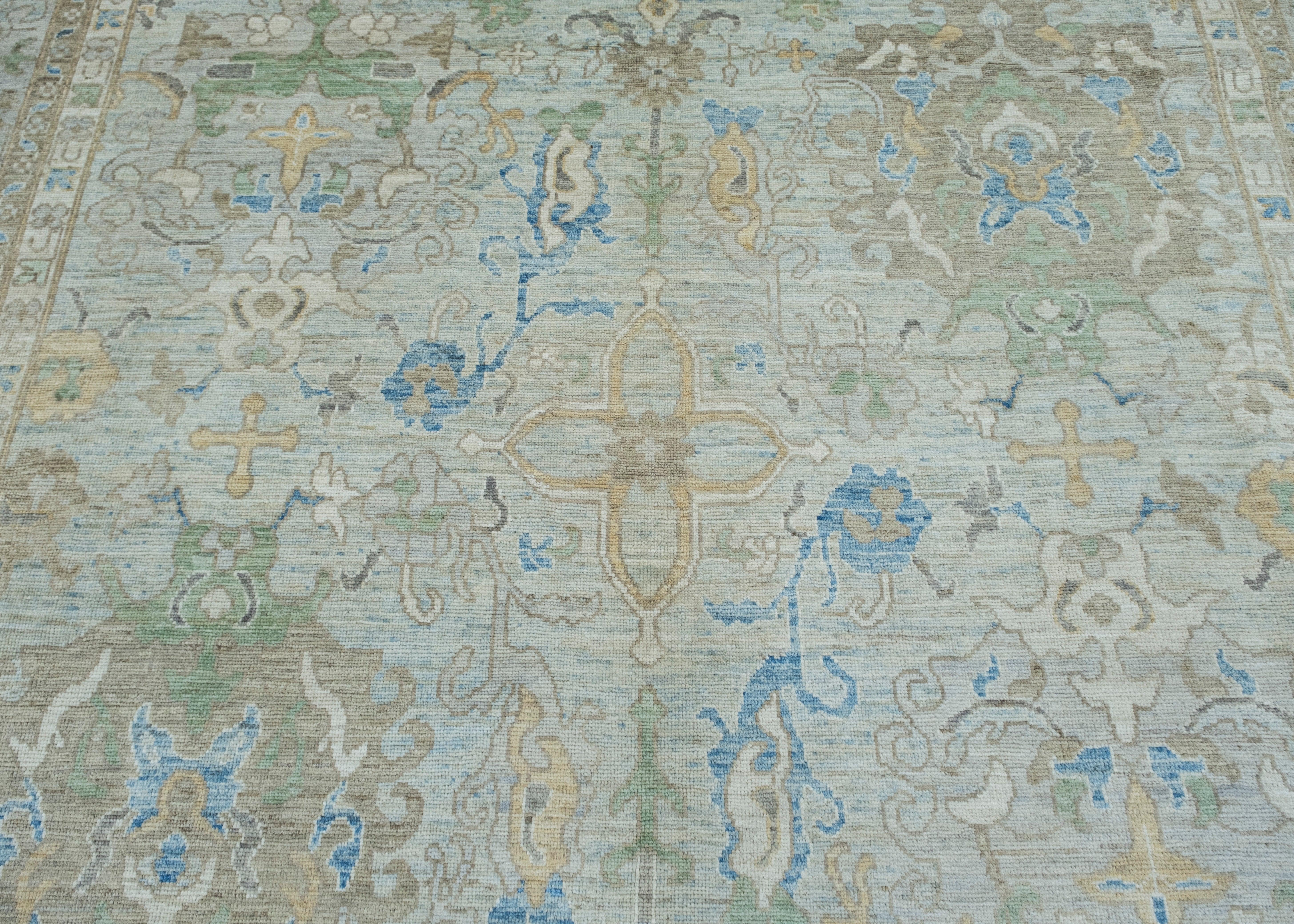 Contemporary Handwoven Oushak Rug 10' x 13'11