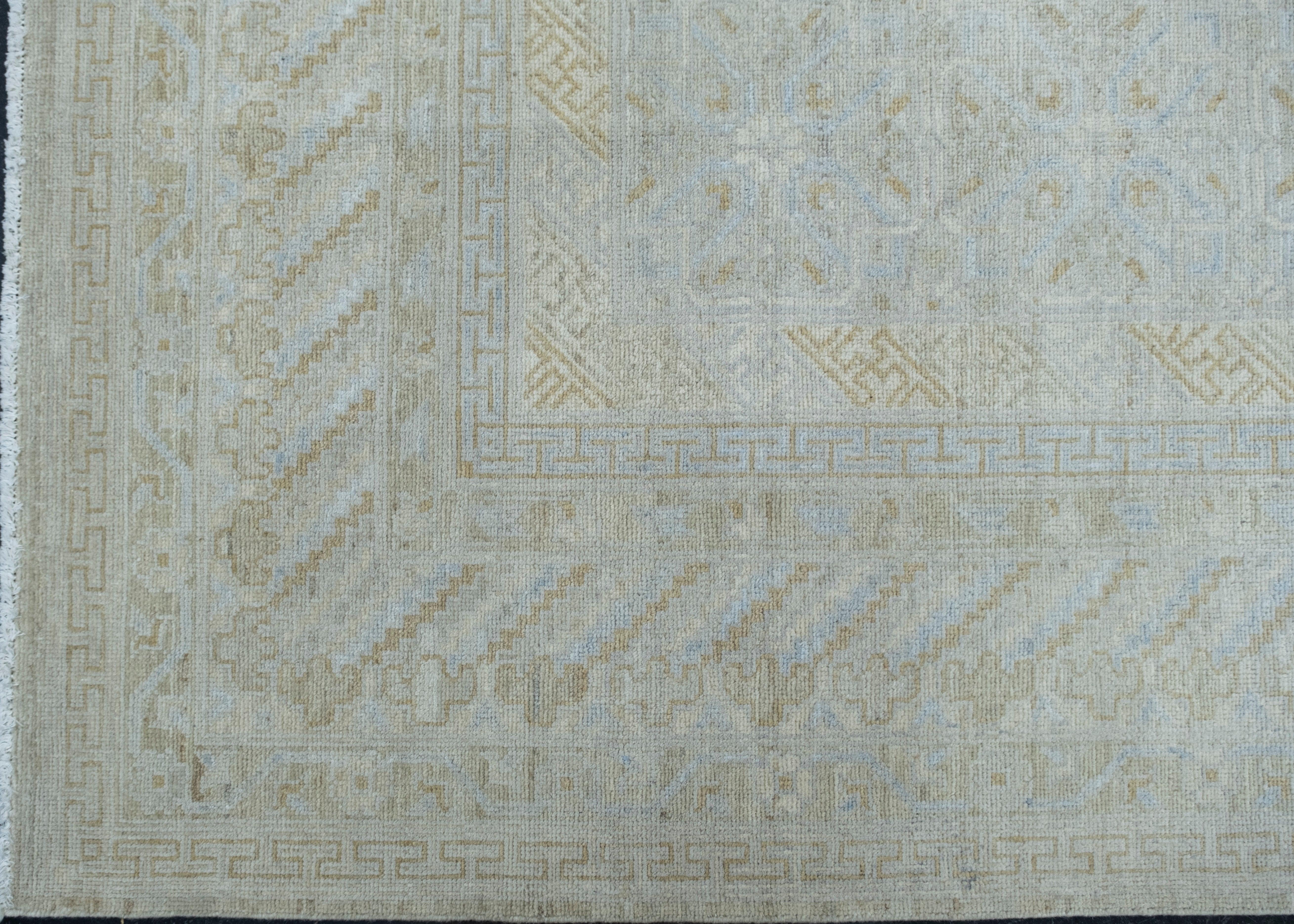 Hand-Knotted Handwoven Oushak Rug 10'2