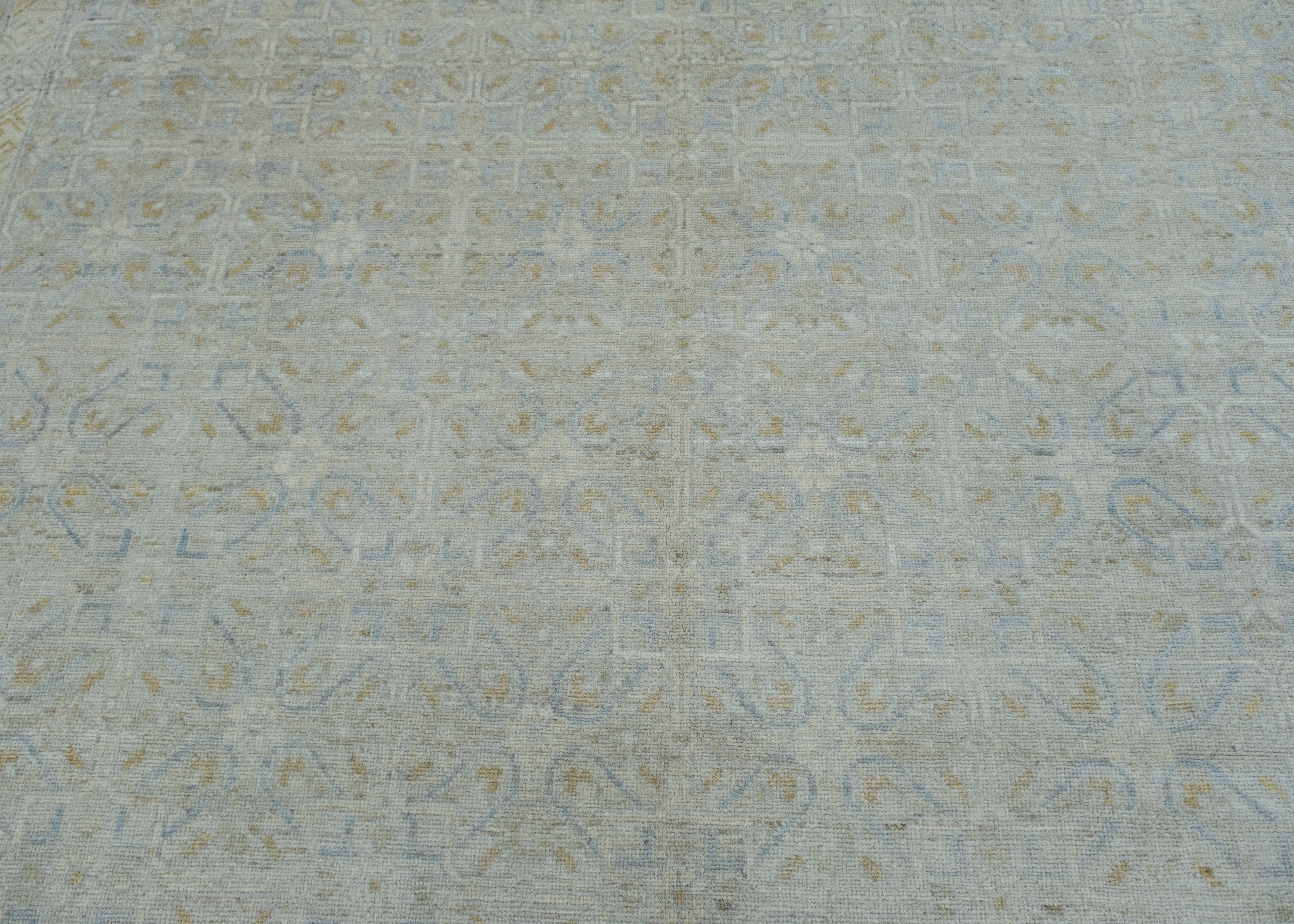 Contemporary Handwoven Oushak Rug 10'2
