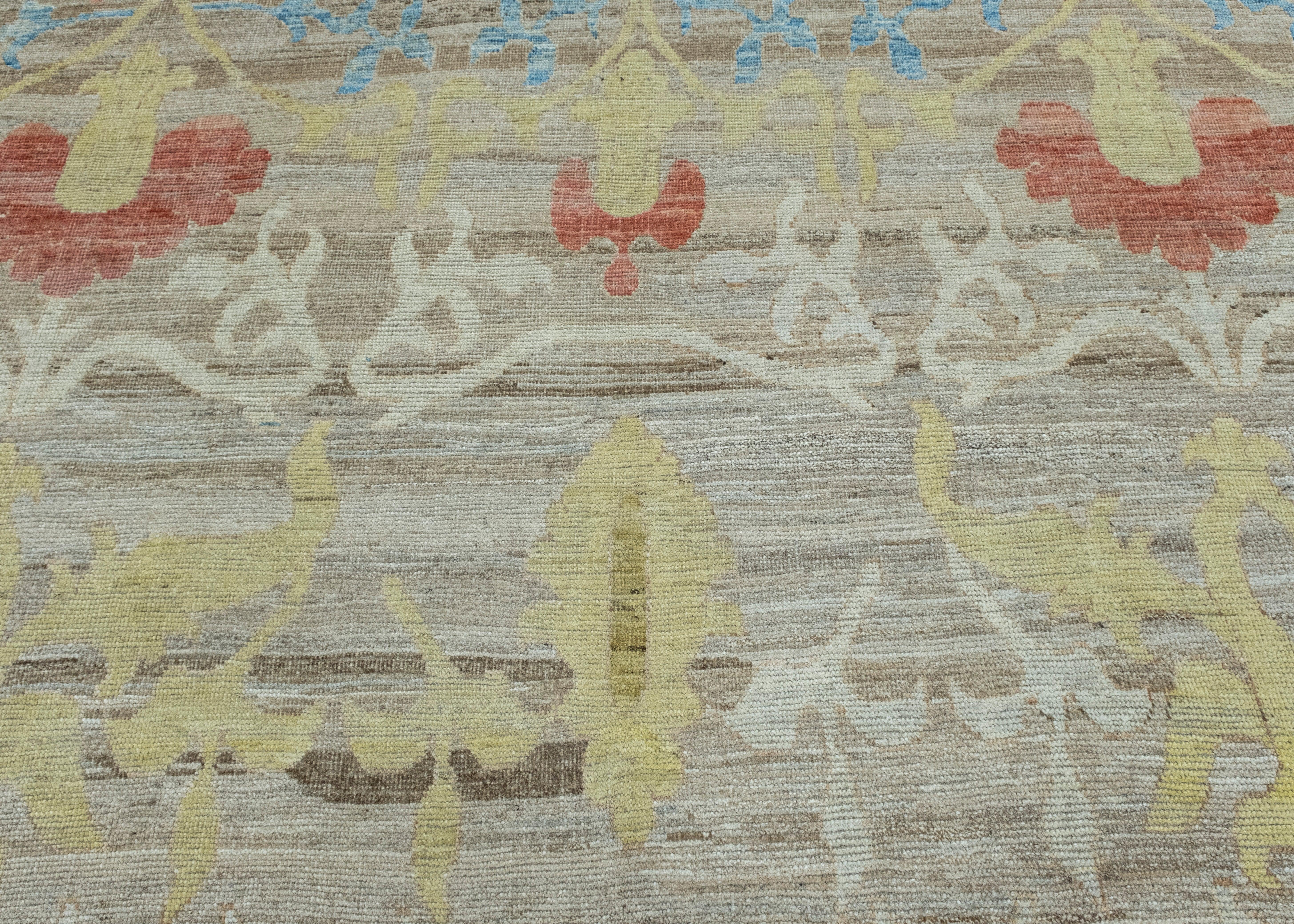 Contemporary Handwoven Oushak Rug 10'2