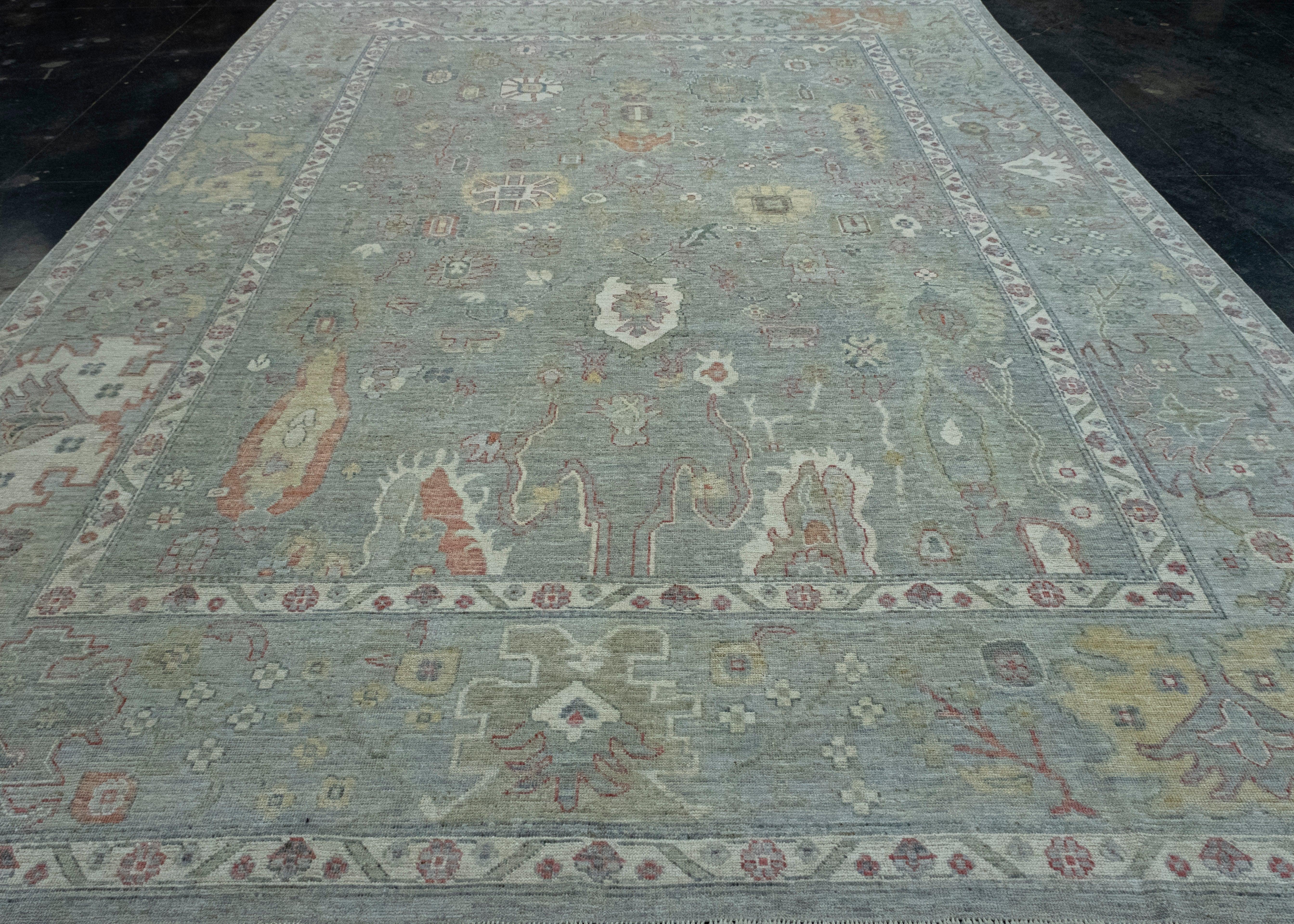 Handwoven Oushak Rug 10'4