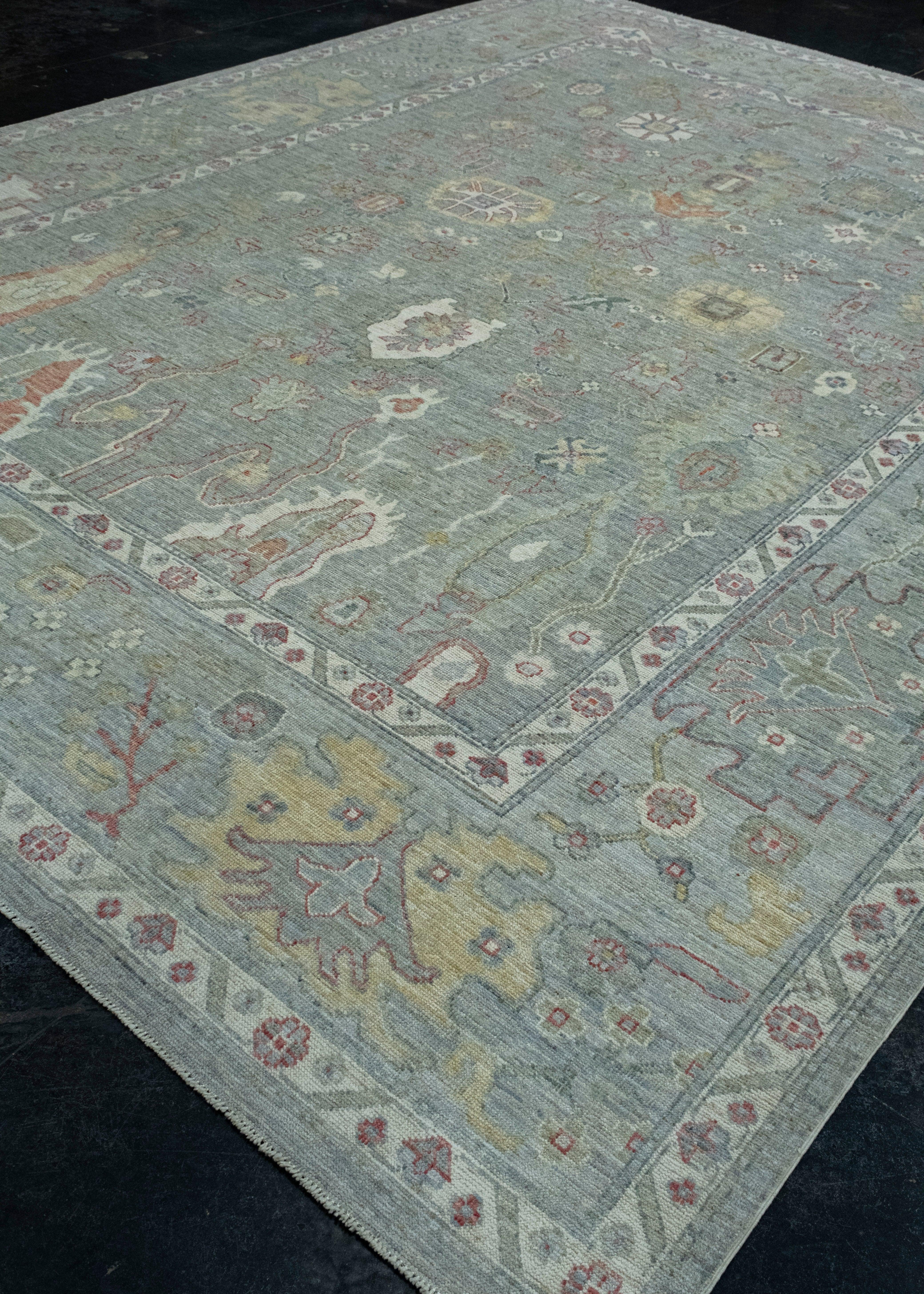 Turkish Handwoven Oushak Rug 10'4