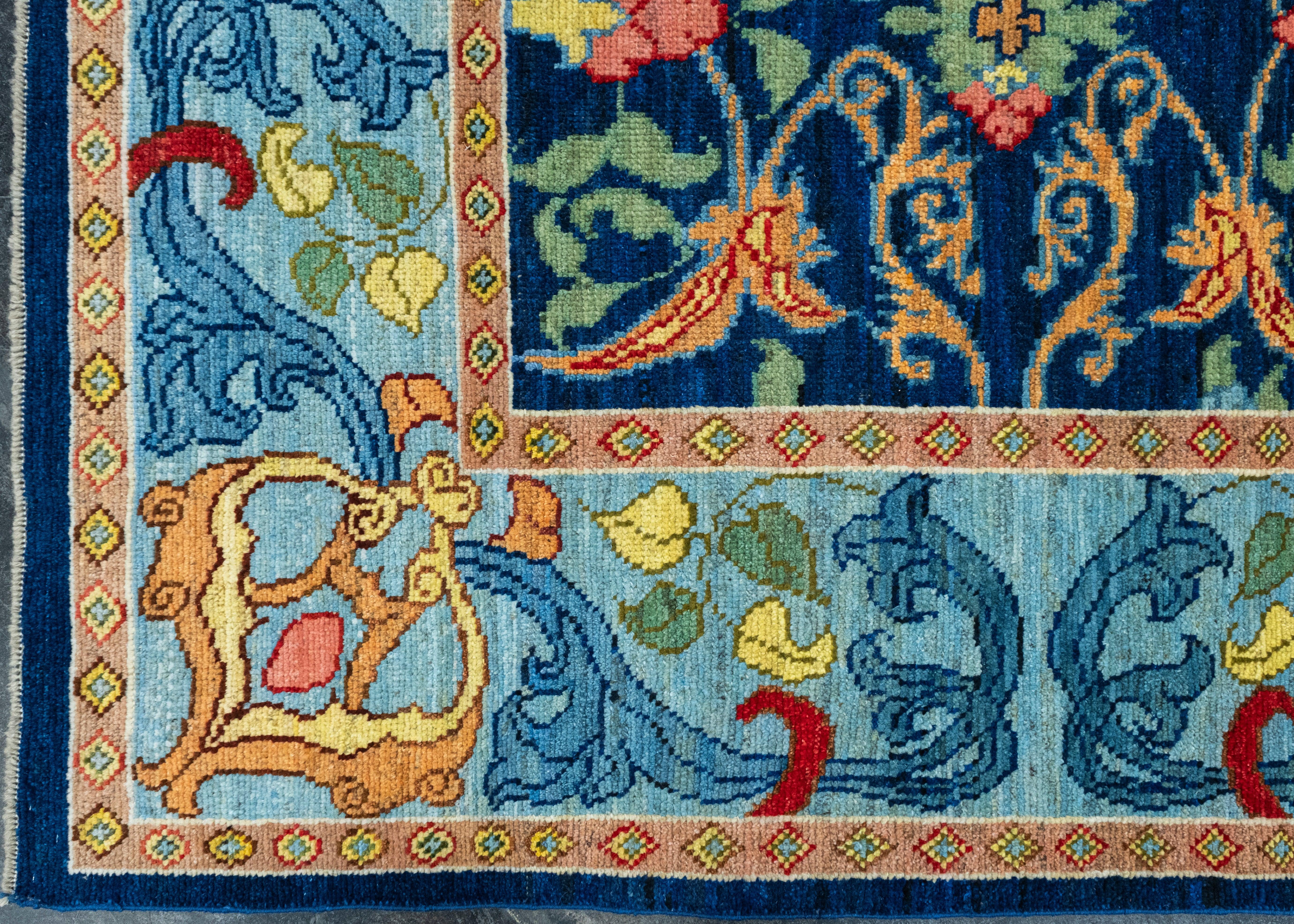 Hand-Knotted Handwoven Oushak Rug 10'5