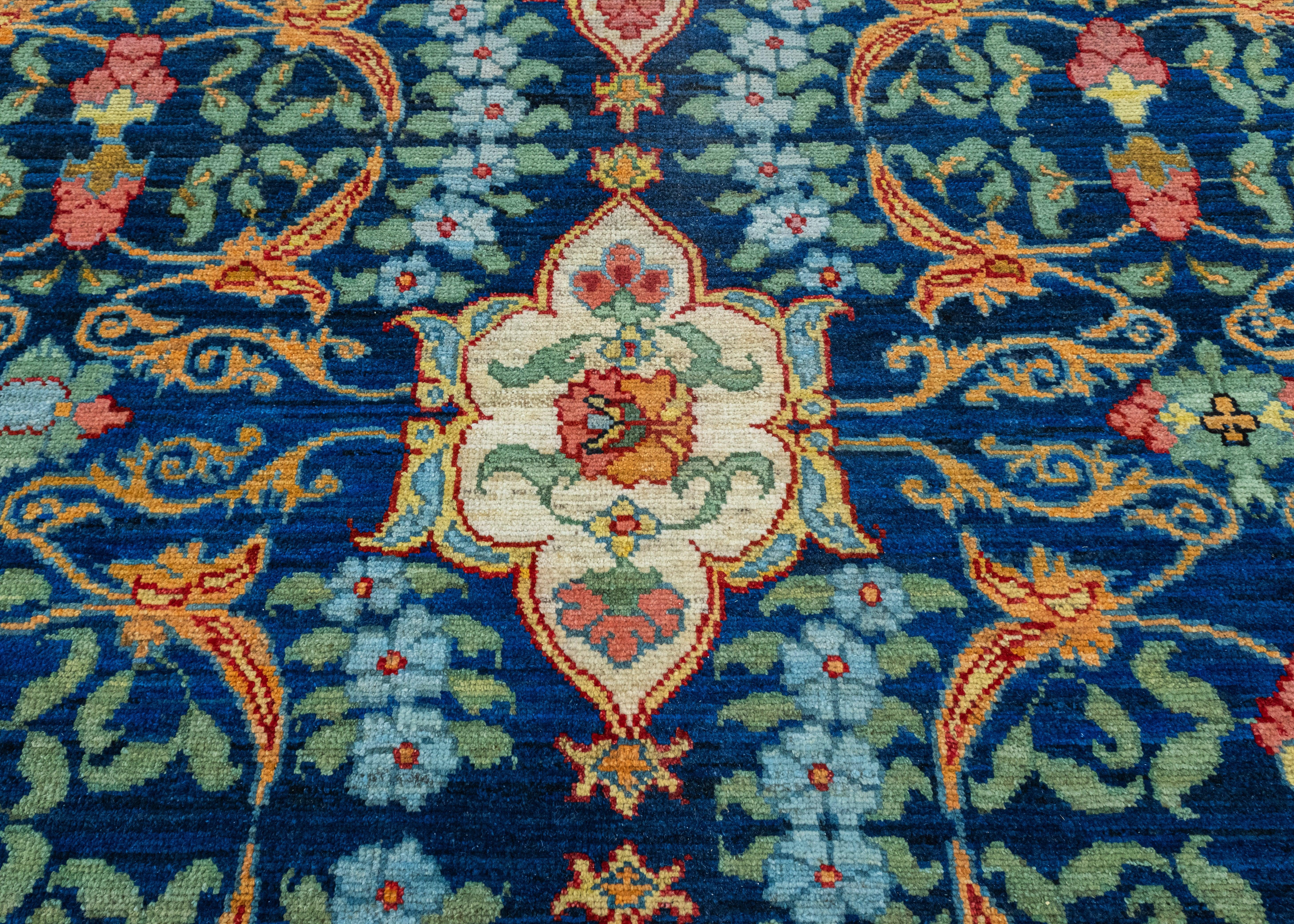 Contemporary Handwoven Oushak Rug 10'5