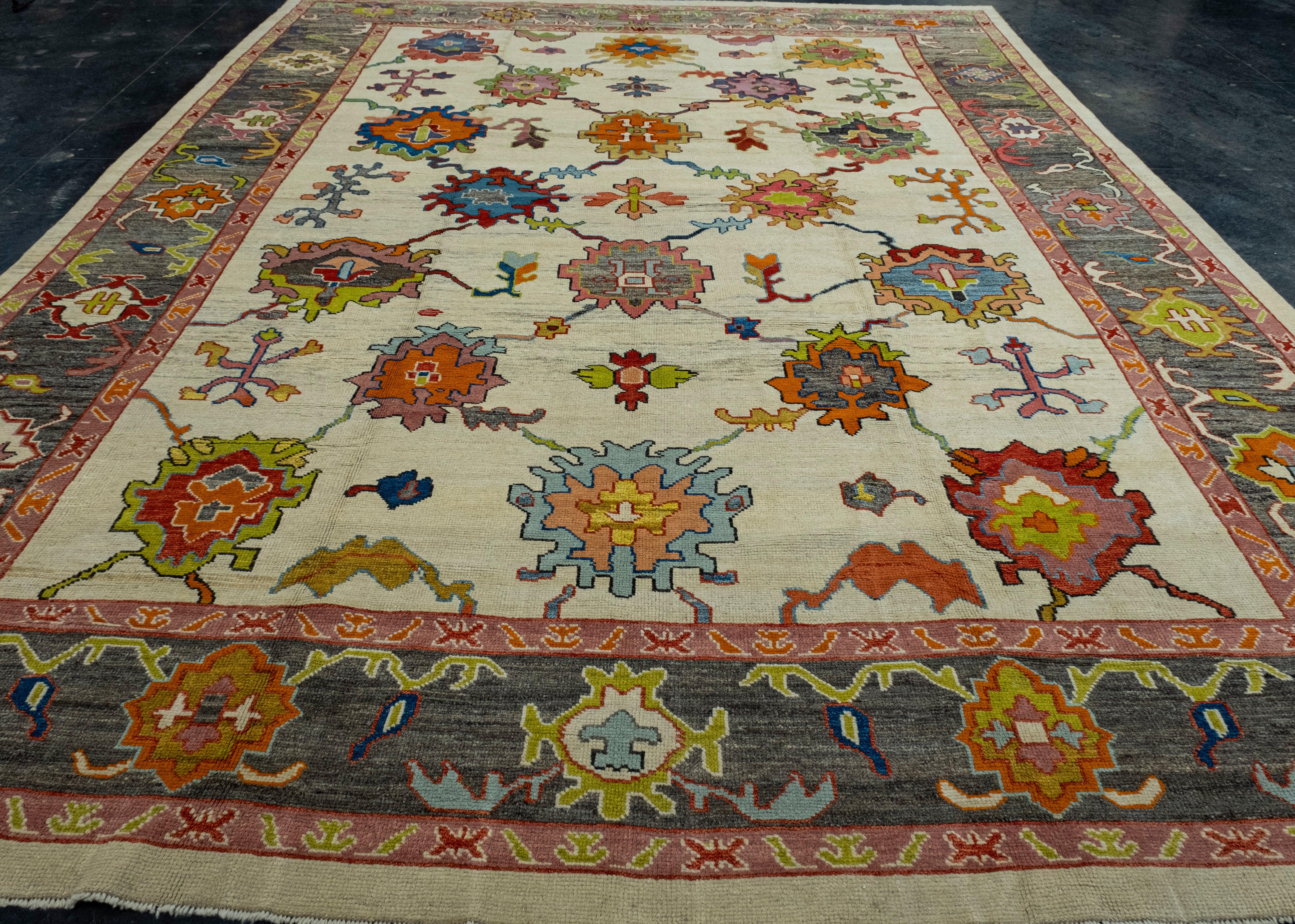Handwoven Oushak Rug 11'5