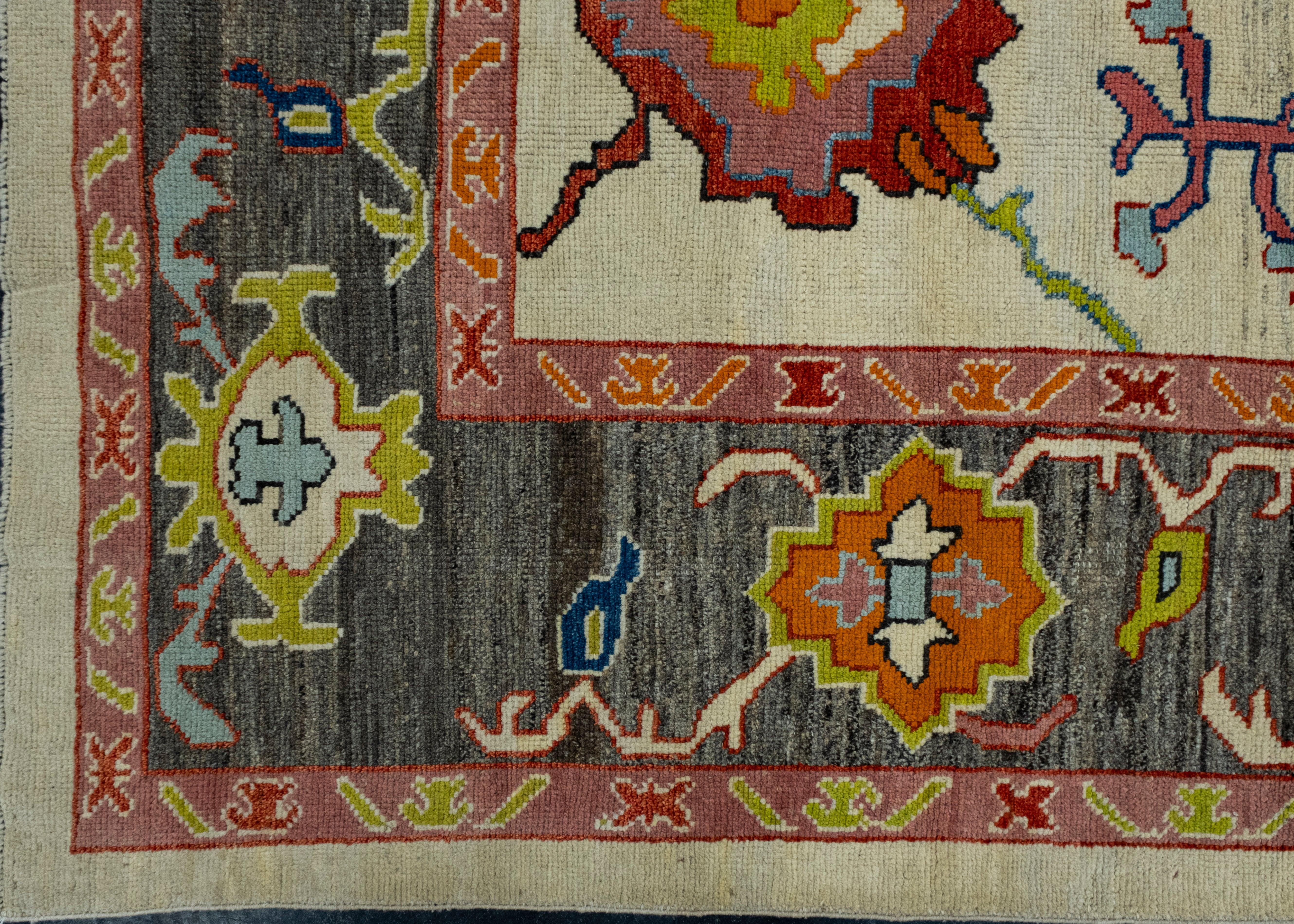 Hand-Knotted Handwoven Oushak Rug 11'5