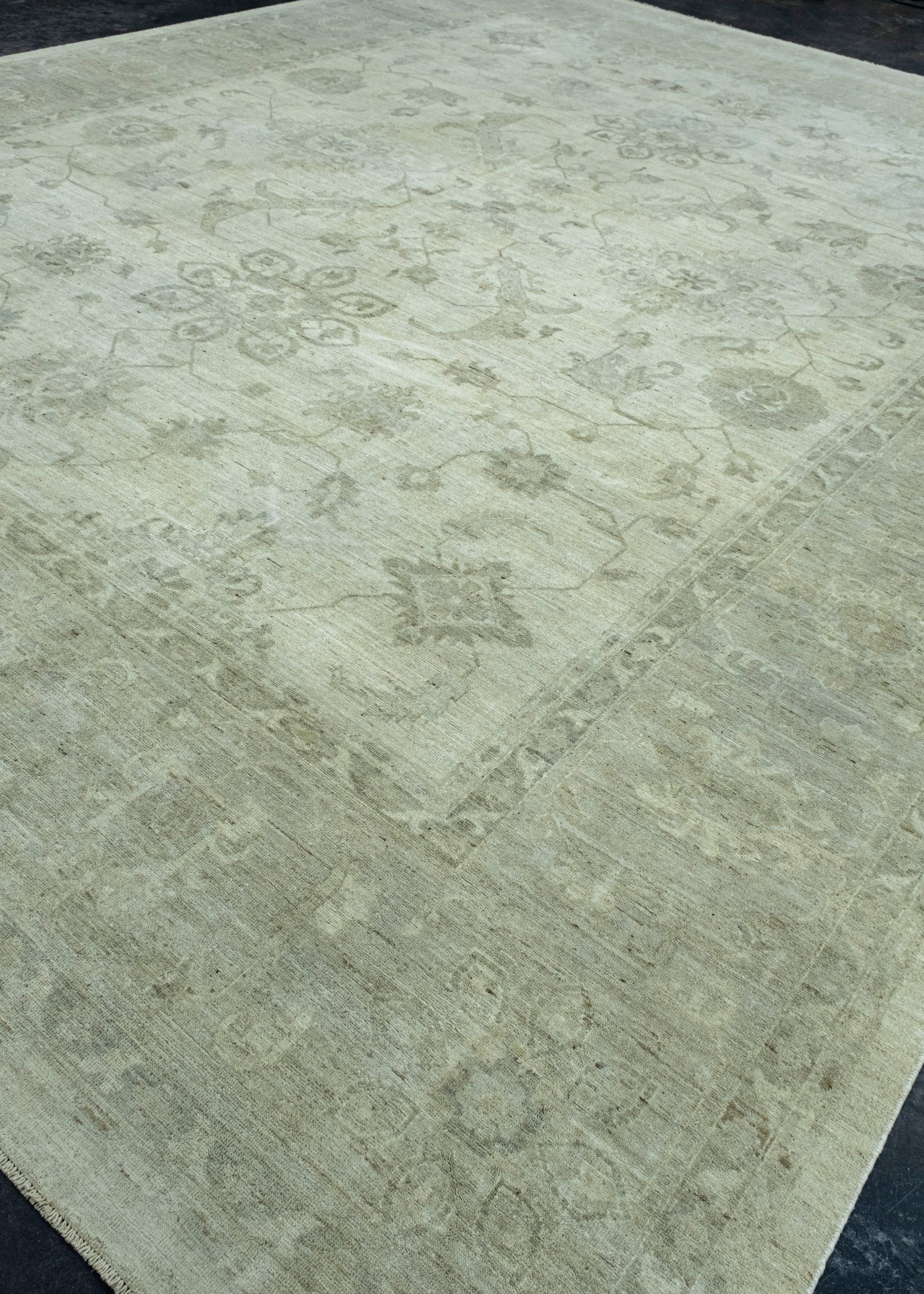 Turkish Handwoven Oushak Rug 13'8