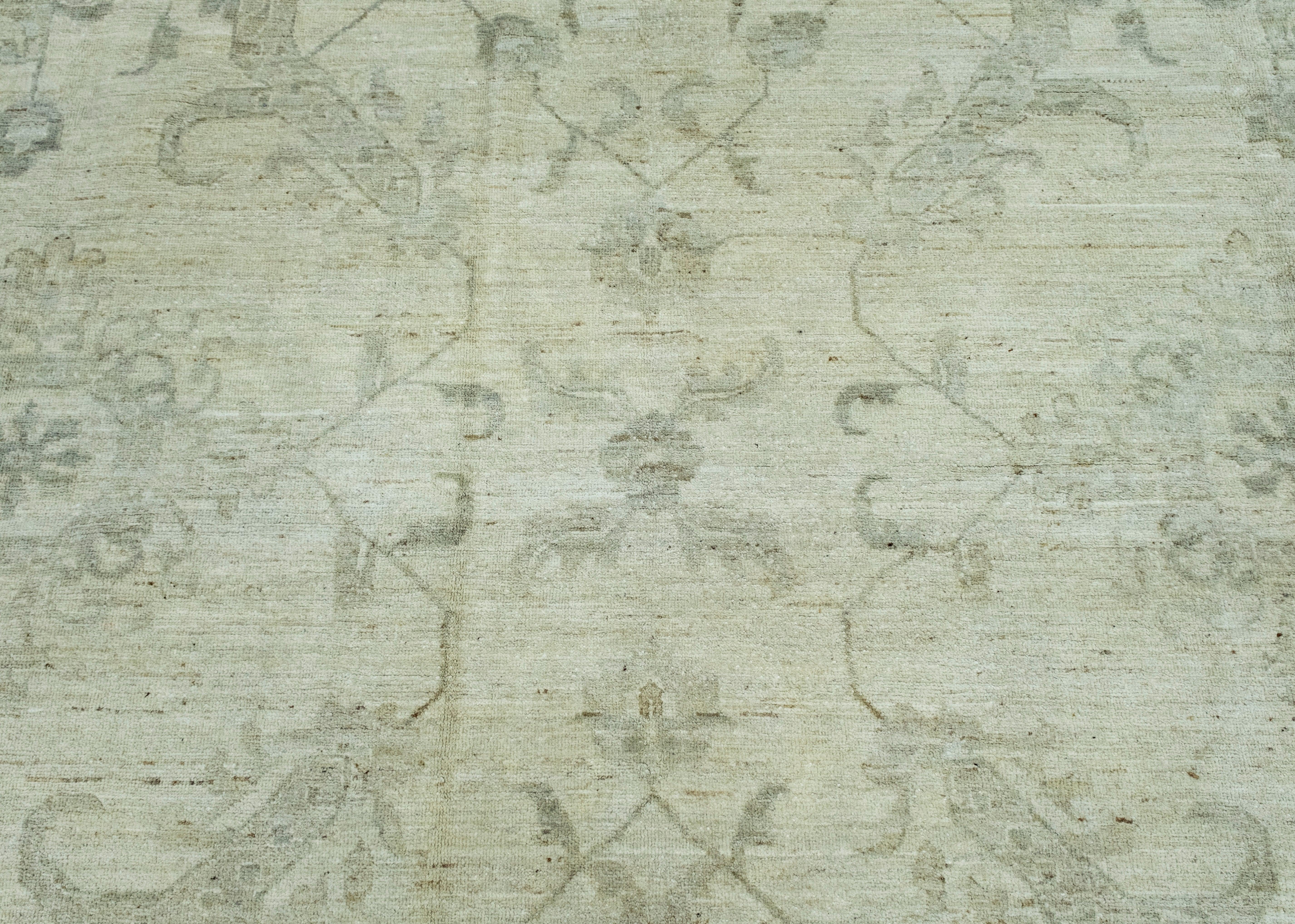 Contemporary Handwoven Oushak Rug 13'8