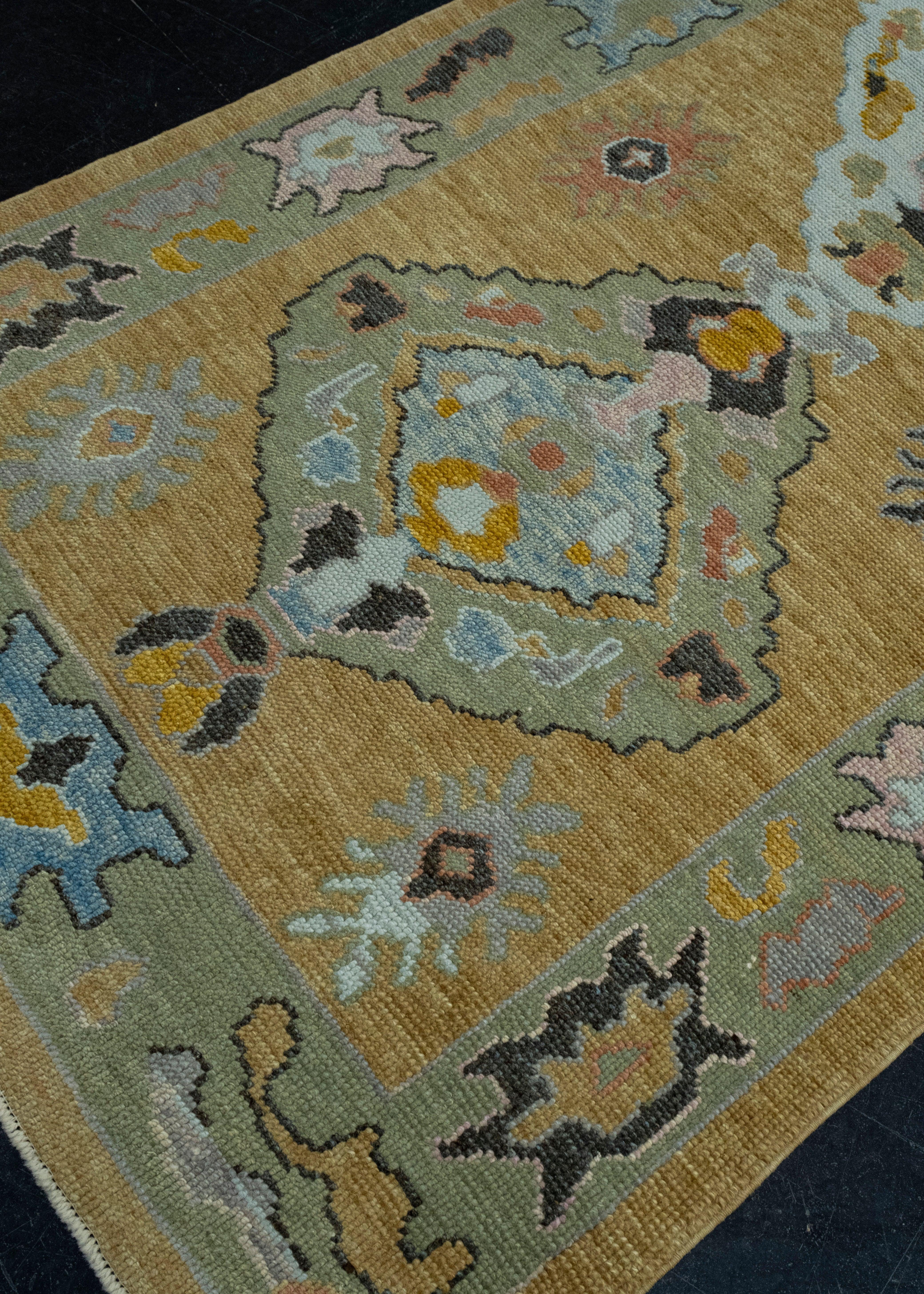 Turc Tapis Oushak tissé à la main 4'2