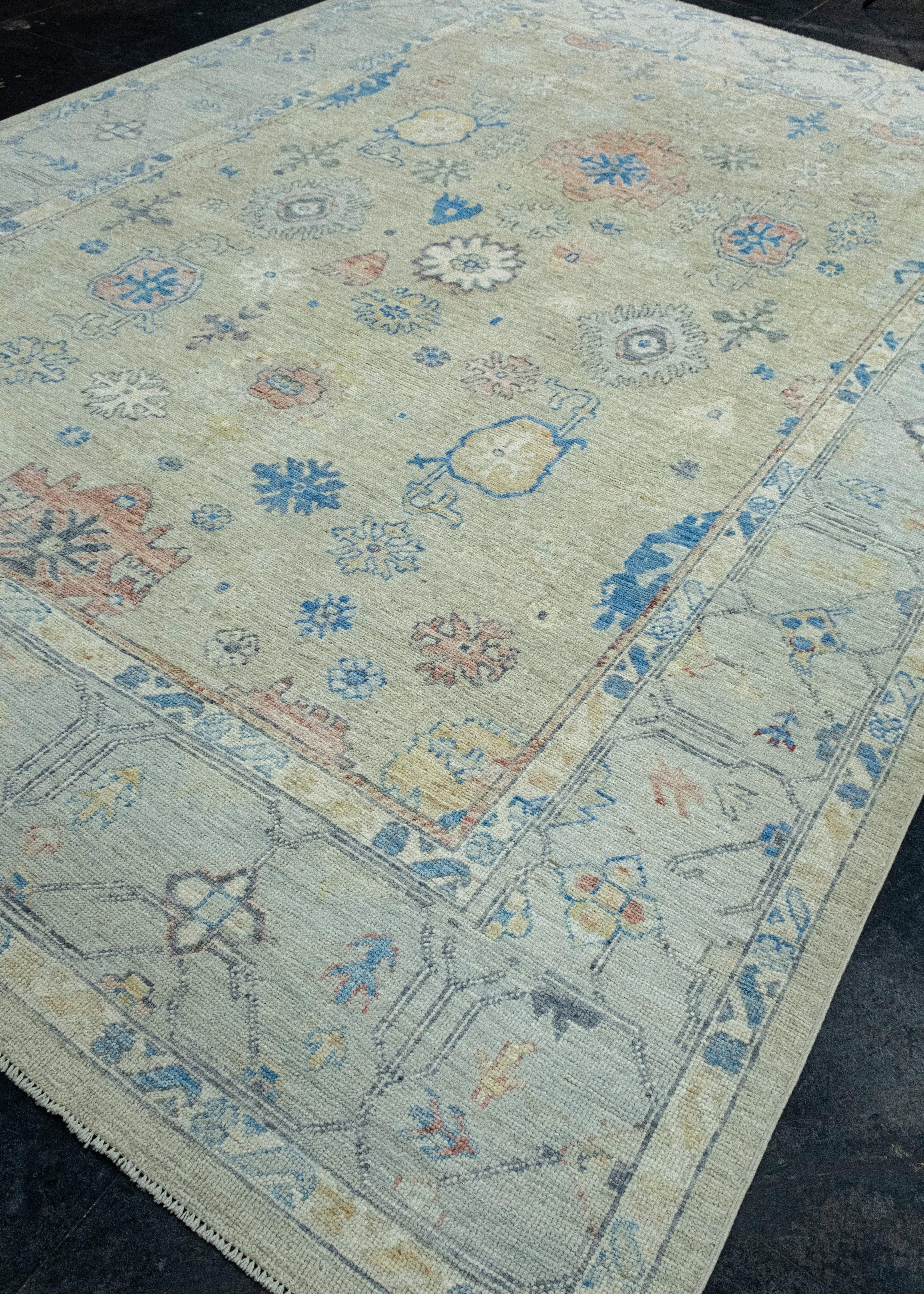 Handgewebter Oushak-Teppich 8' x 12'6