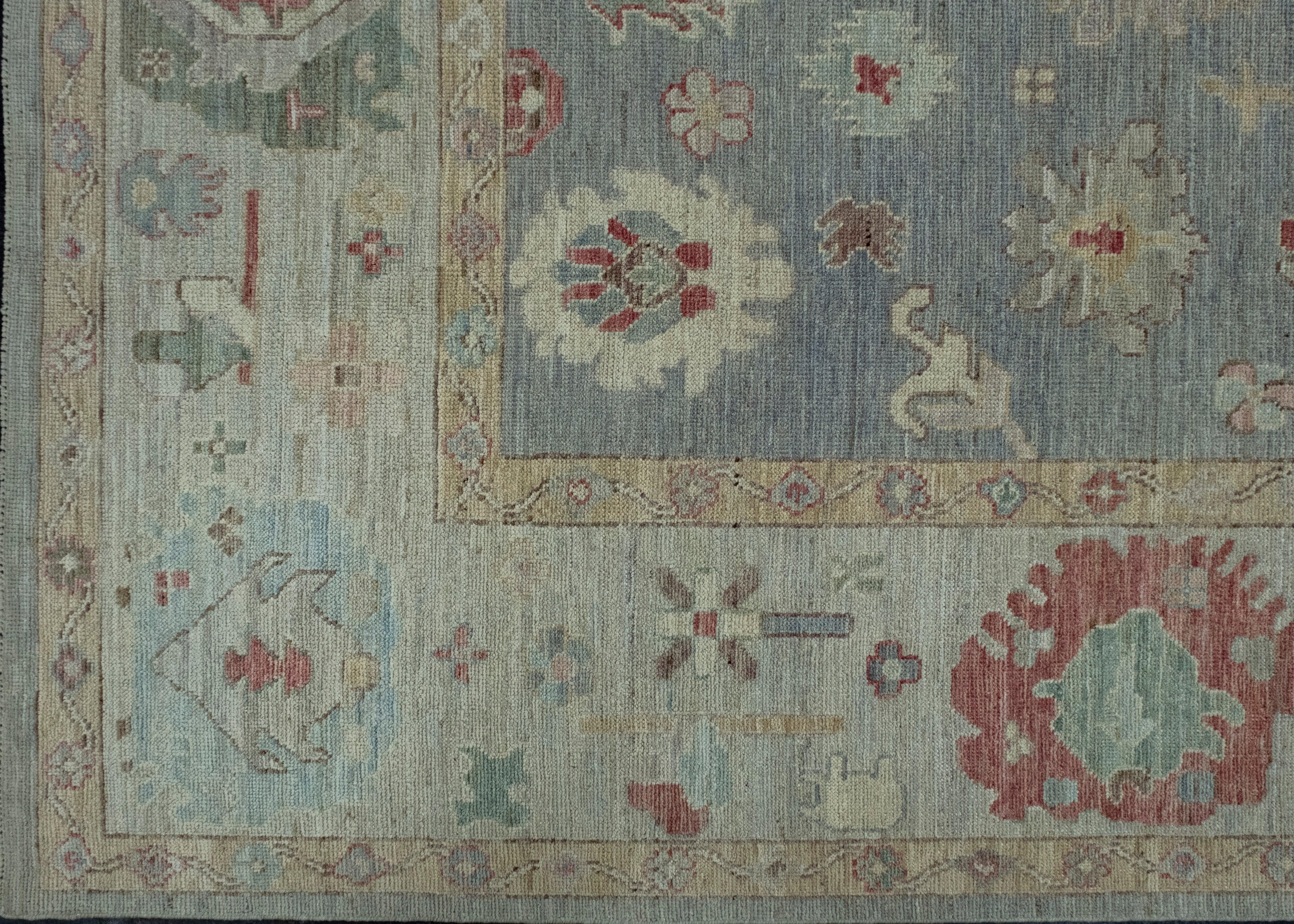 Hand-Knotted Handwoven Oushak Rug 8'10