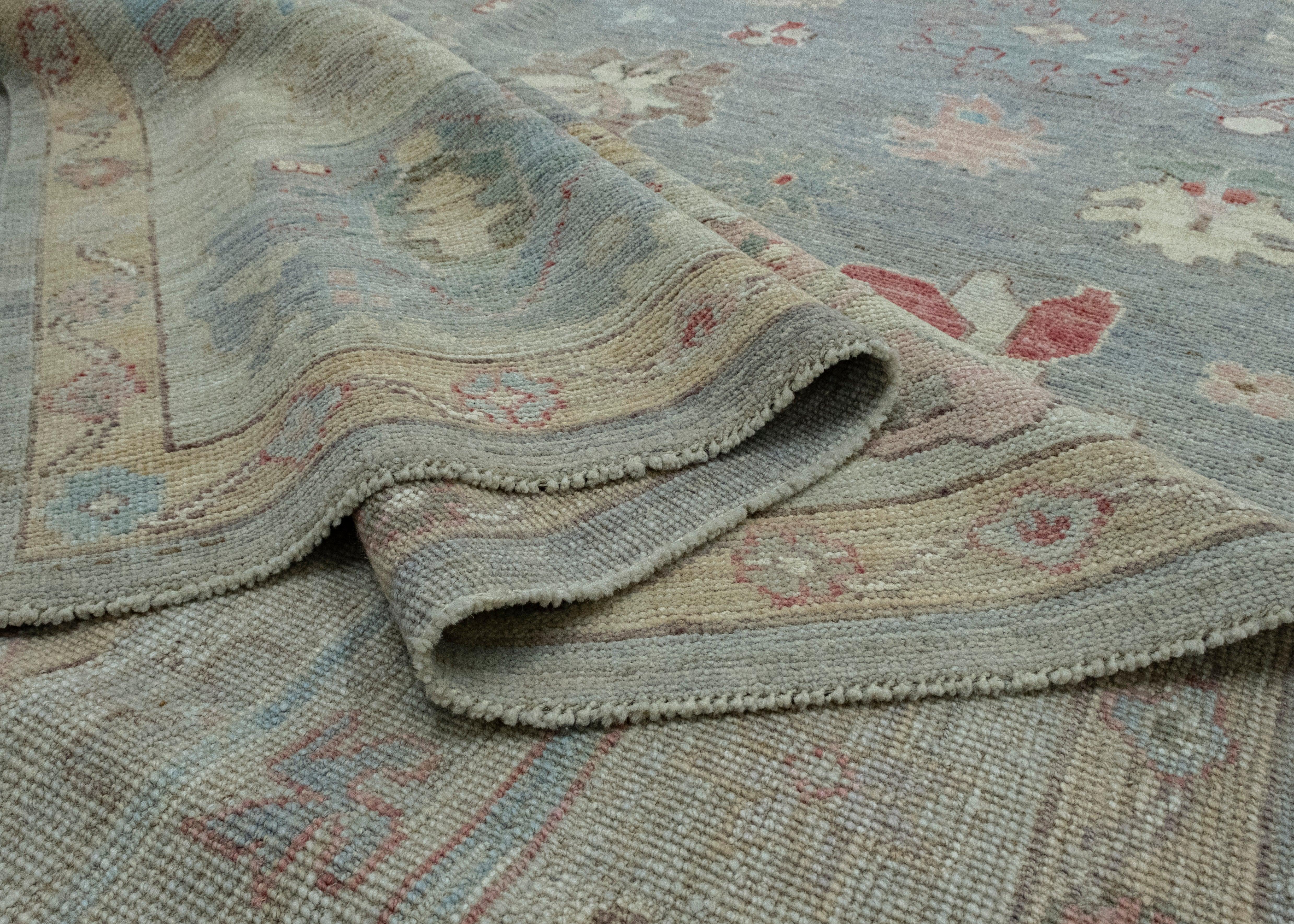 Wool Handwoven Oushak Rug 8'10