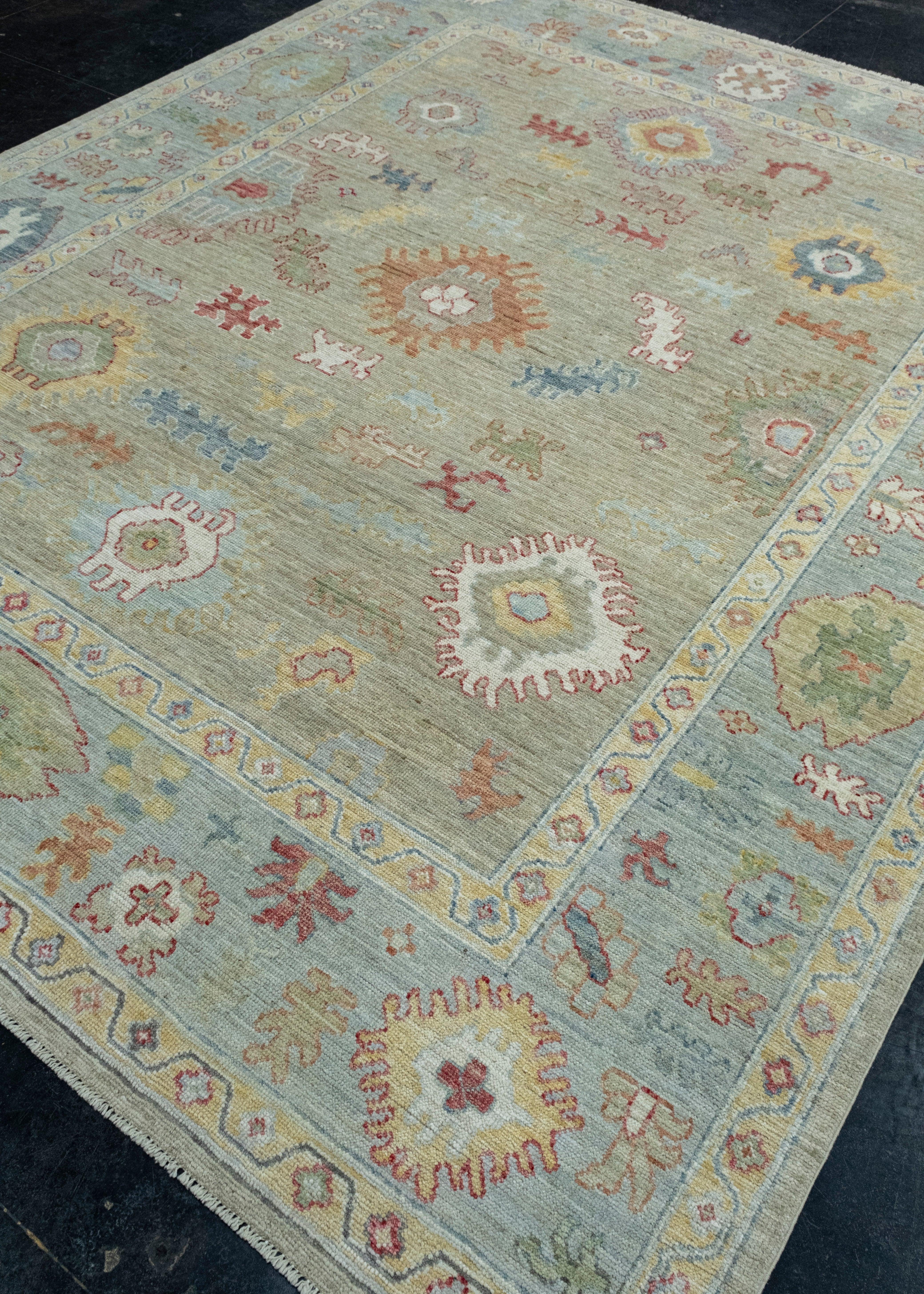 Turkish Handwoven Oushak Rug 8'2