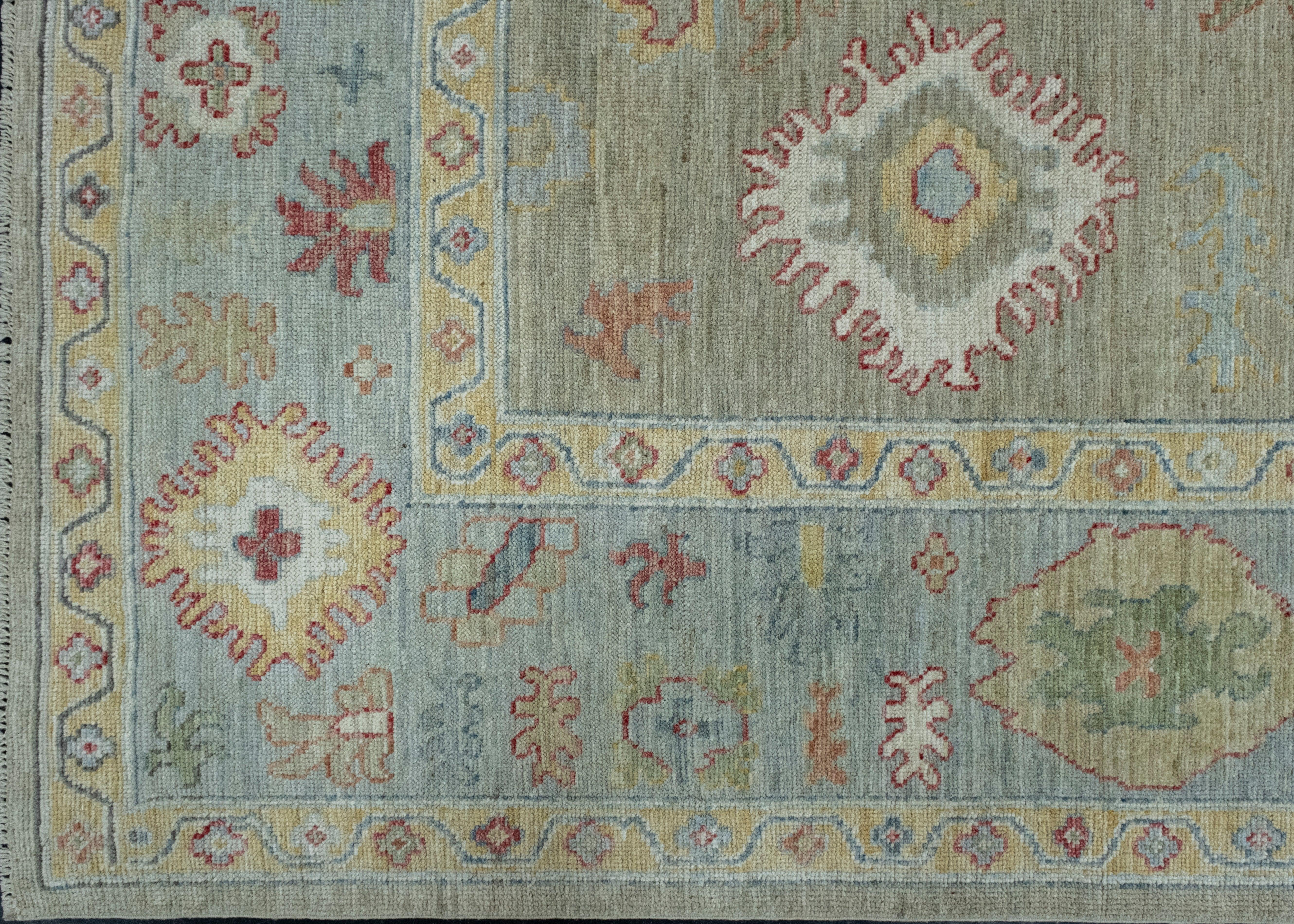 Hand-Knotted Handwoven Oushak Rug 8'2