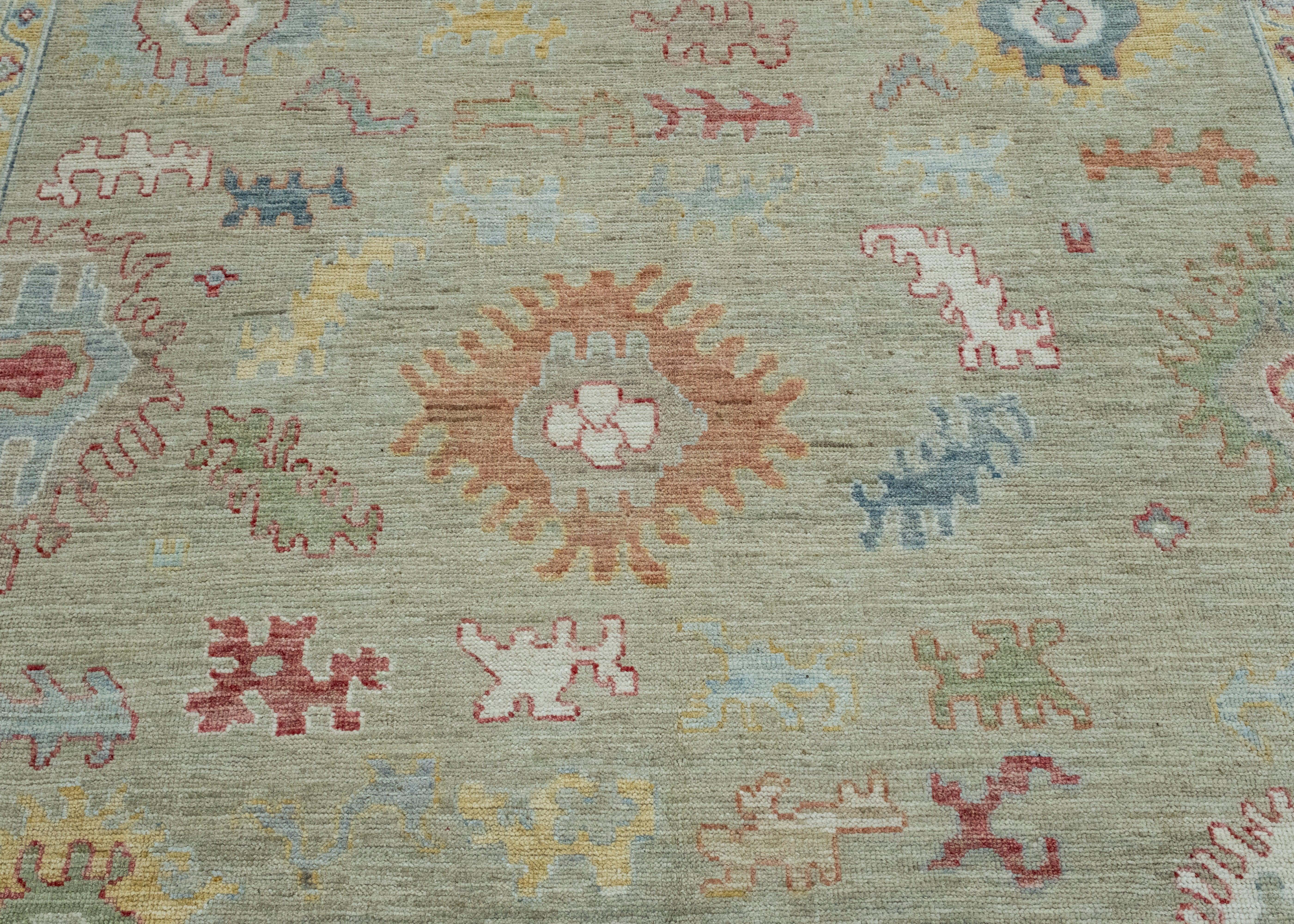 Contemporary Handwoven Oushak Rug 8'2