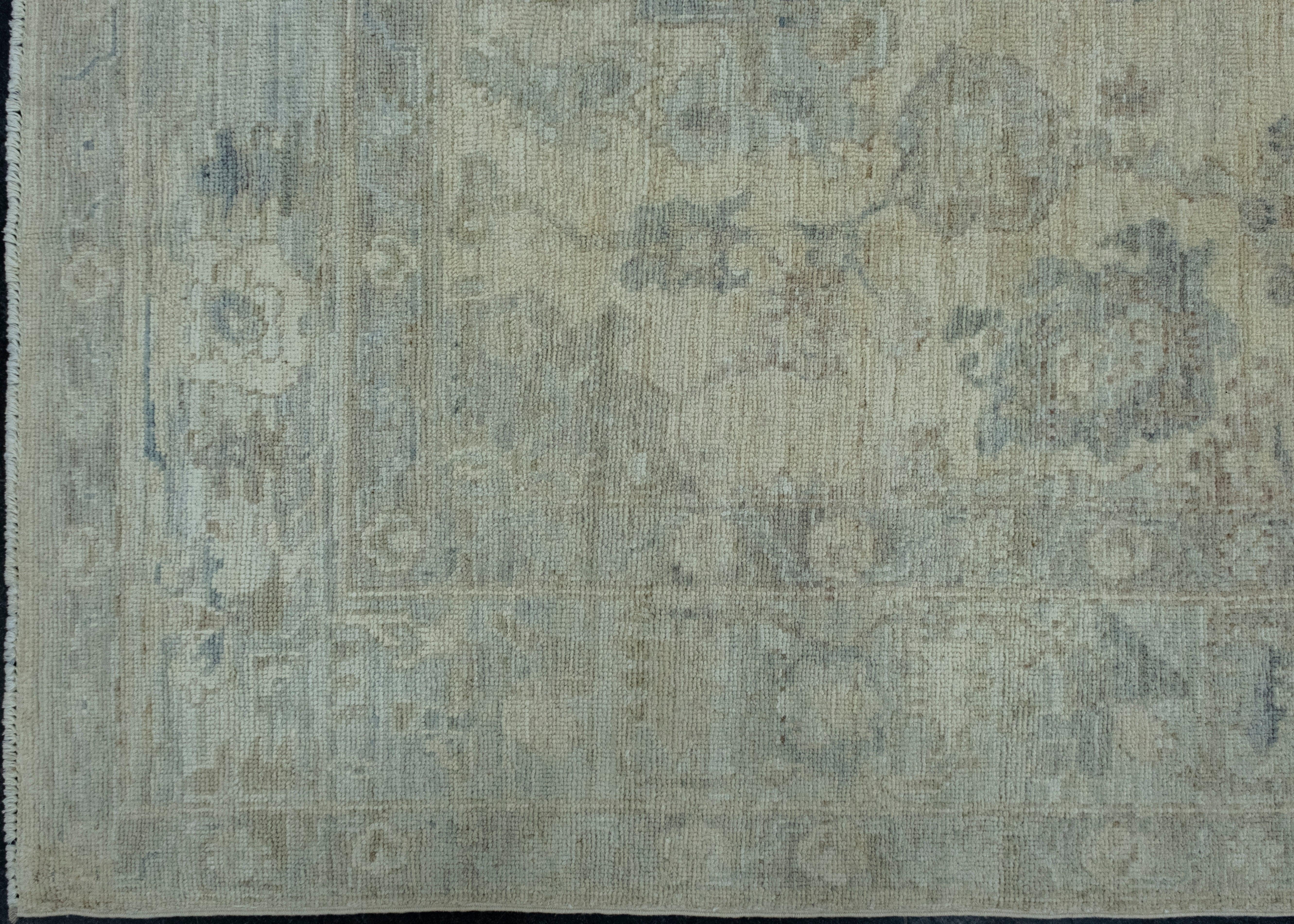Hand-Knotted Handwoven Oushak Rug 8'2