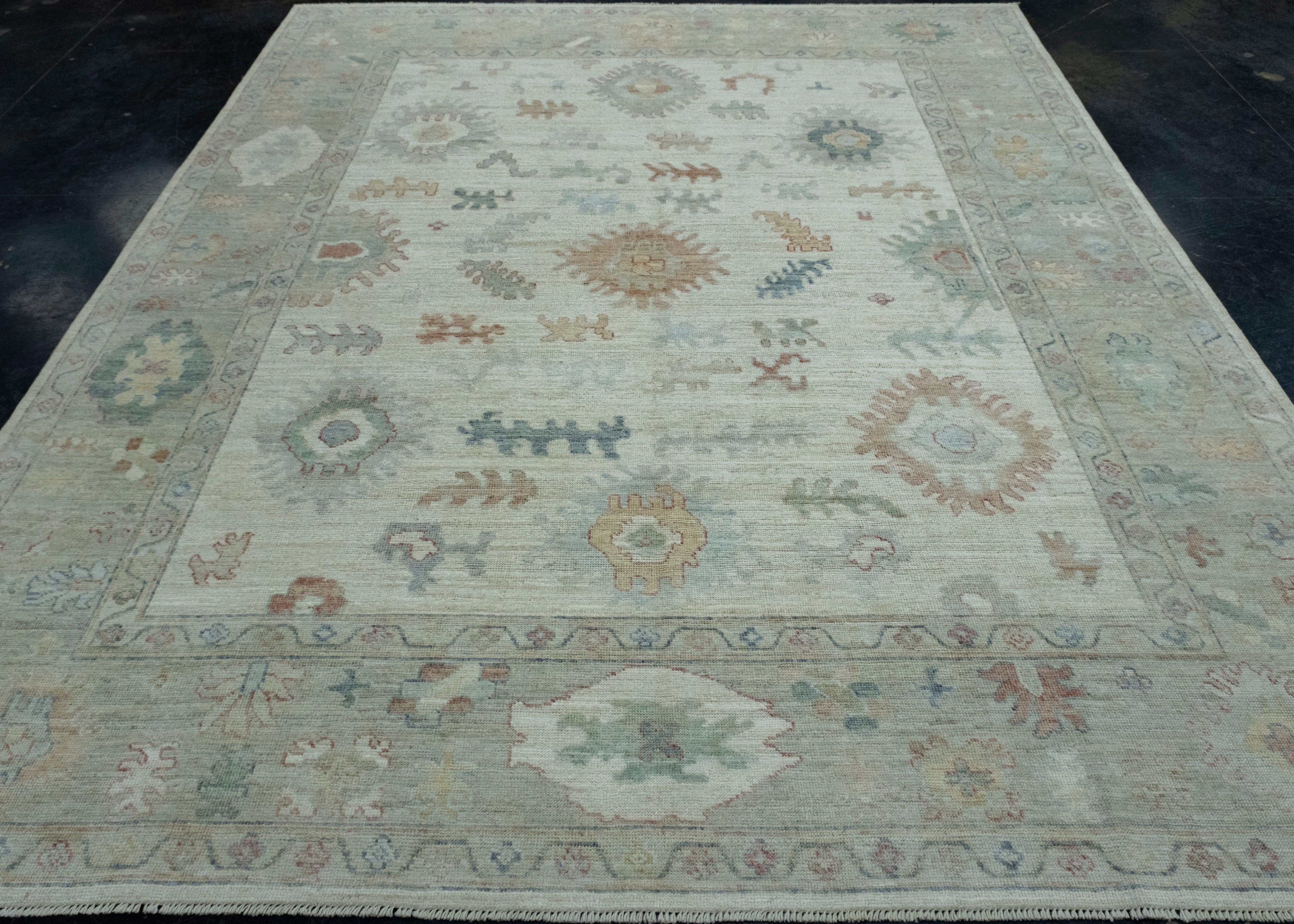 Handwoven Oushak Rug 8'3
