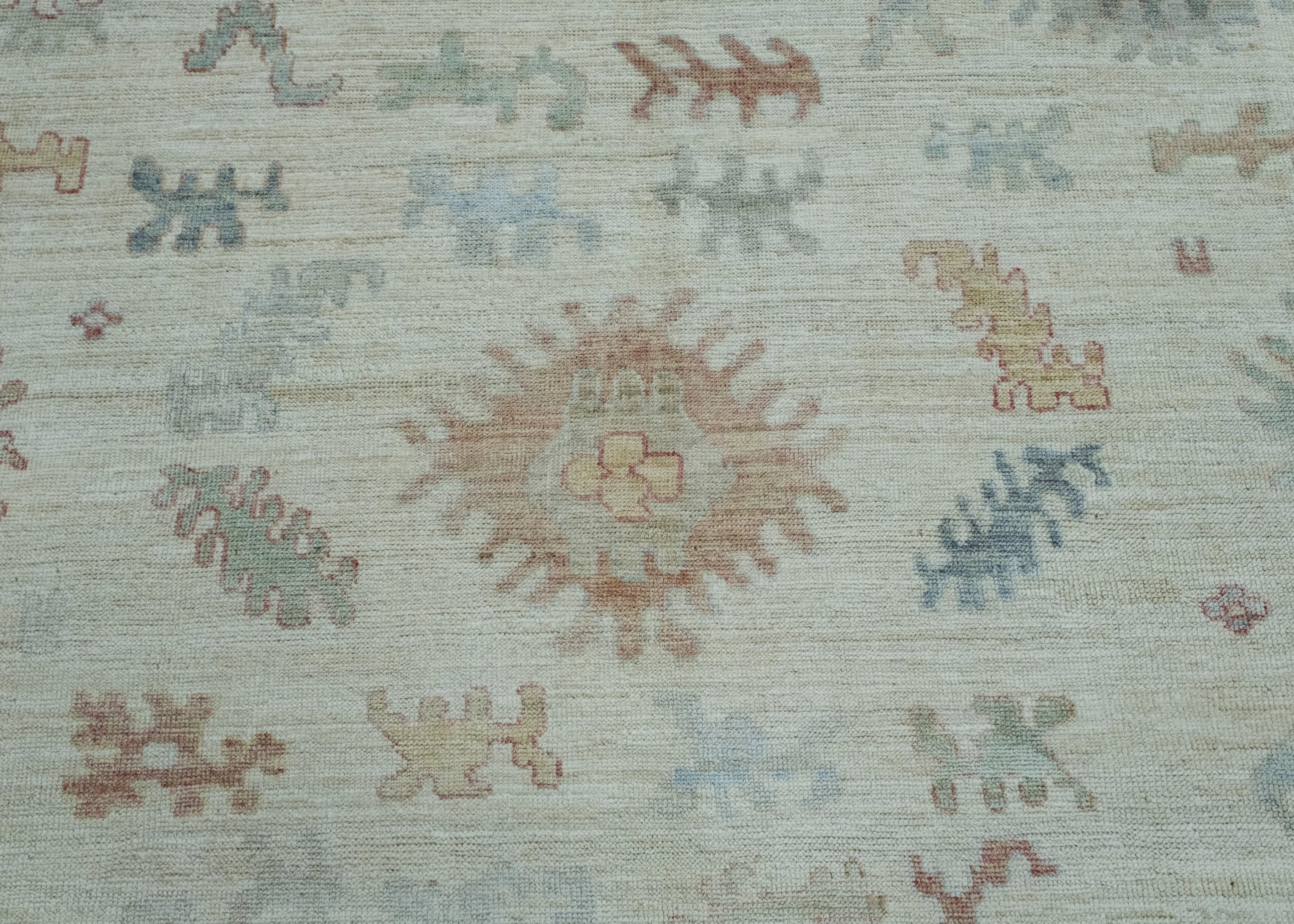 Contemporary Handwoven Oushak Rug 8'3