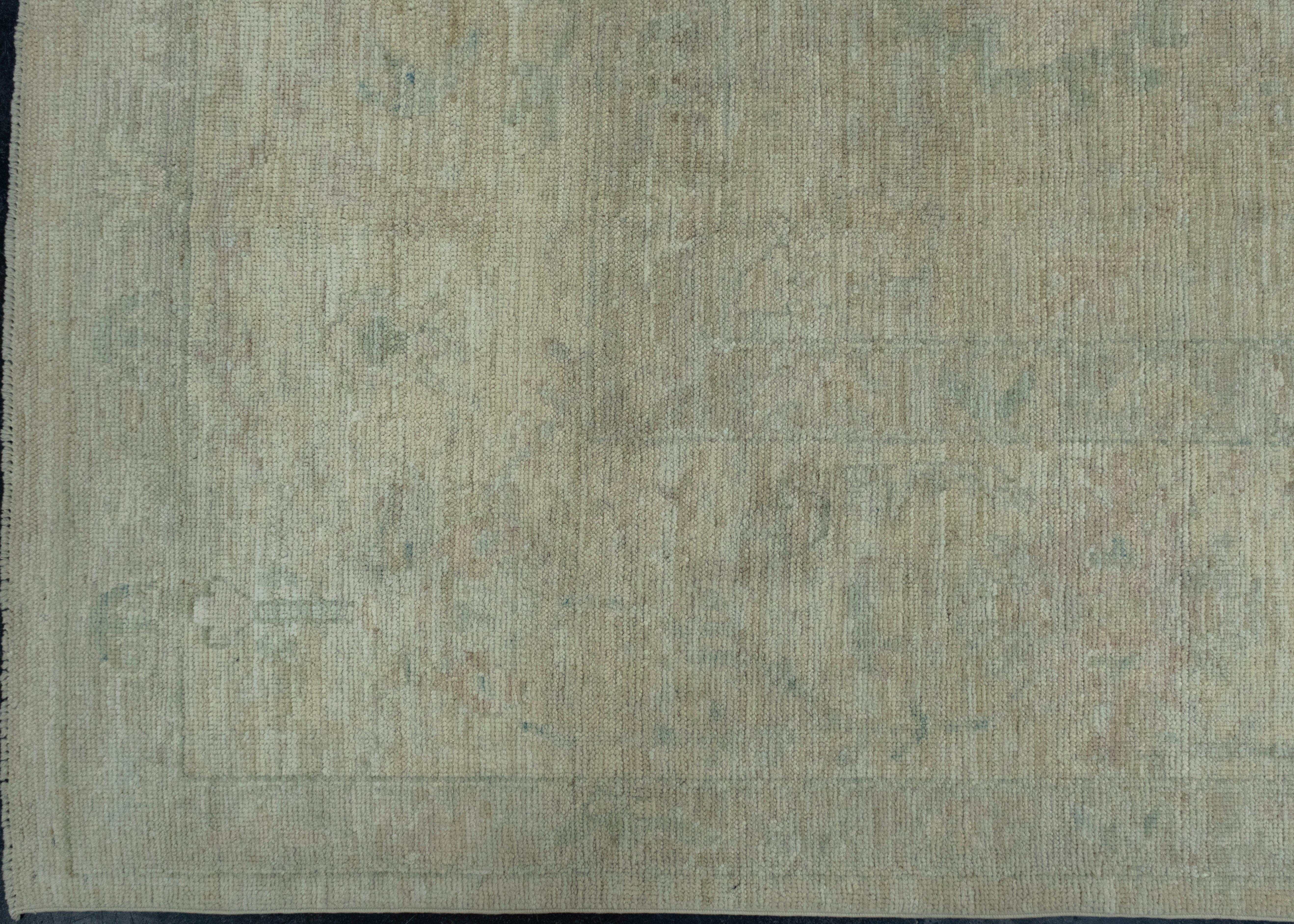 Hand-Knotted Handwoven Oushak Rug 8'6
