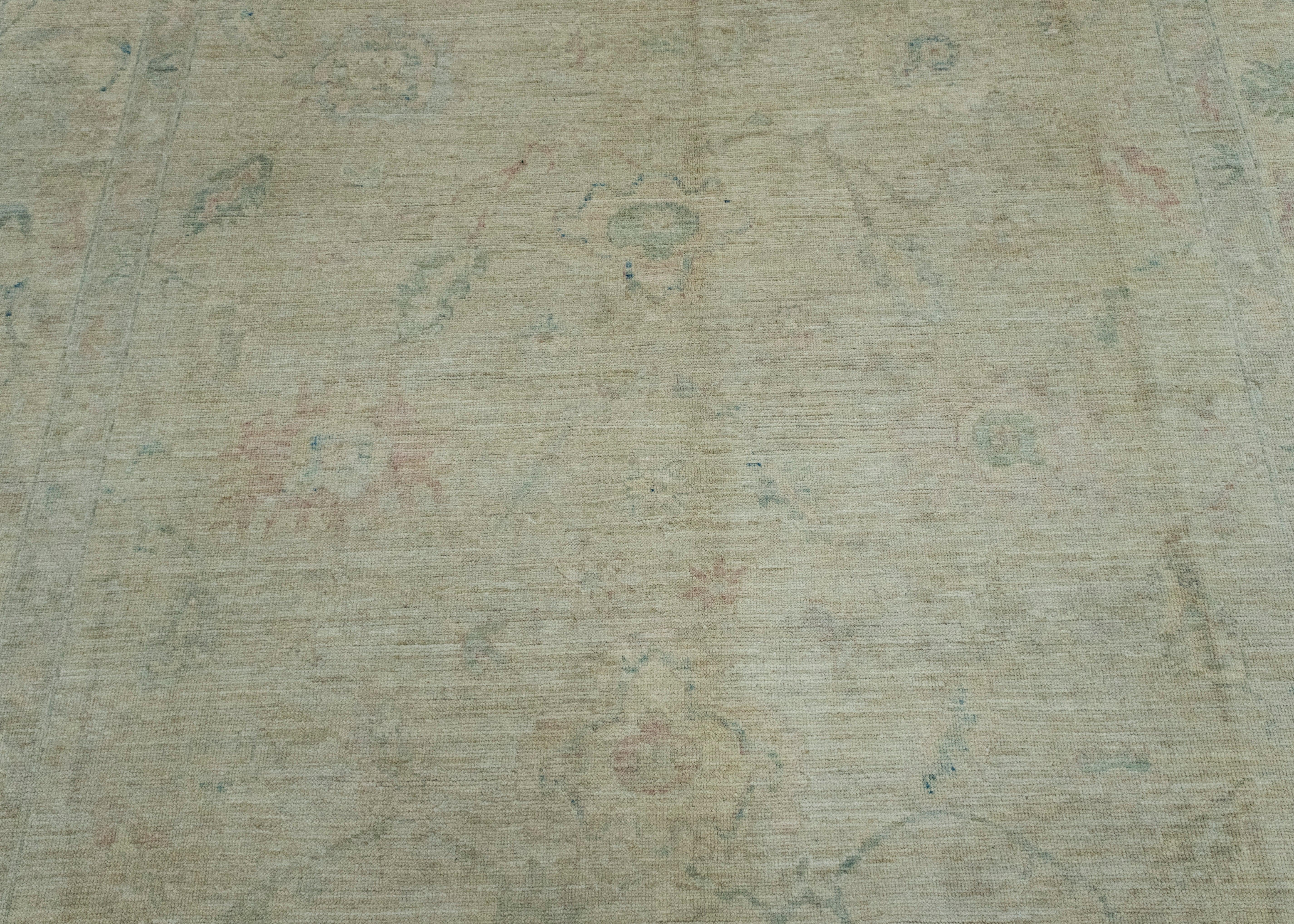 Contemporary Handwoven Oushak Rug 8'6