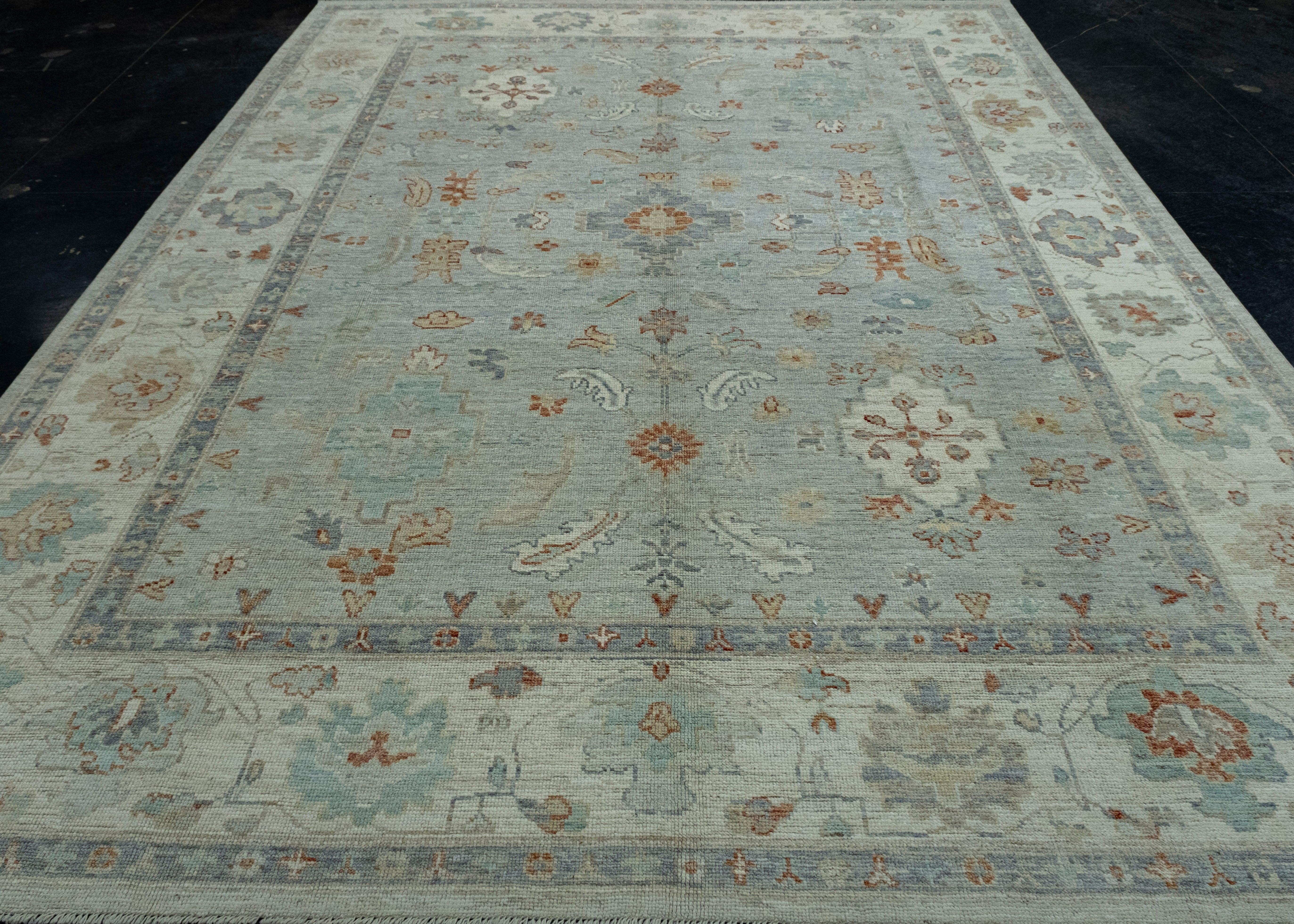 Handwoven Oushak Rug 9' x 11'10