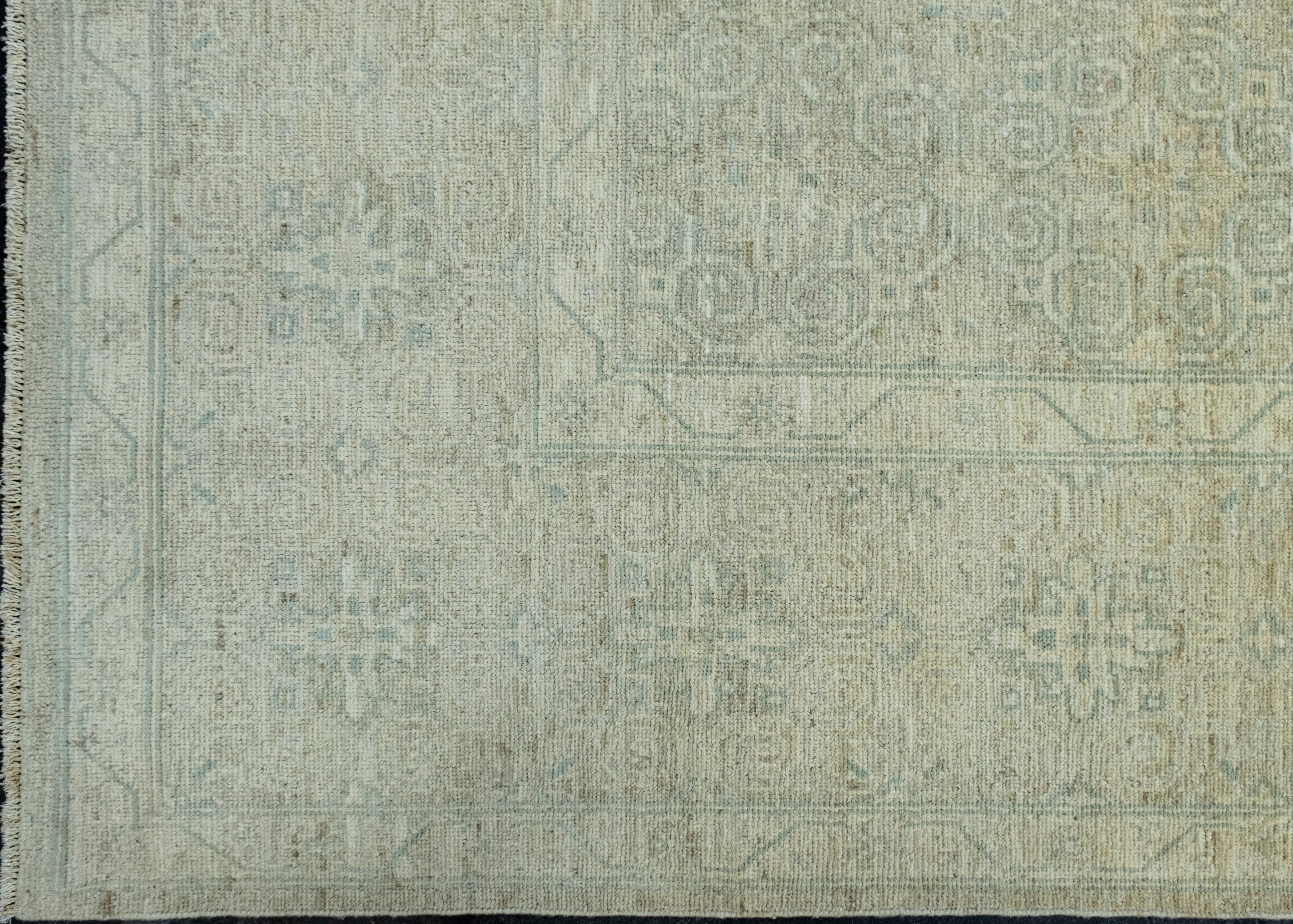 Hand-Knotted Handwoven Oushak Rug 9' x 12'4