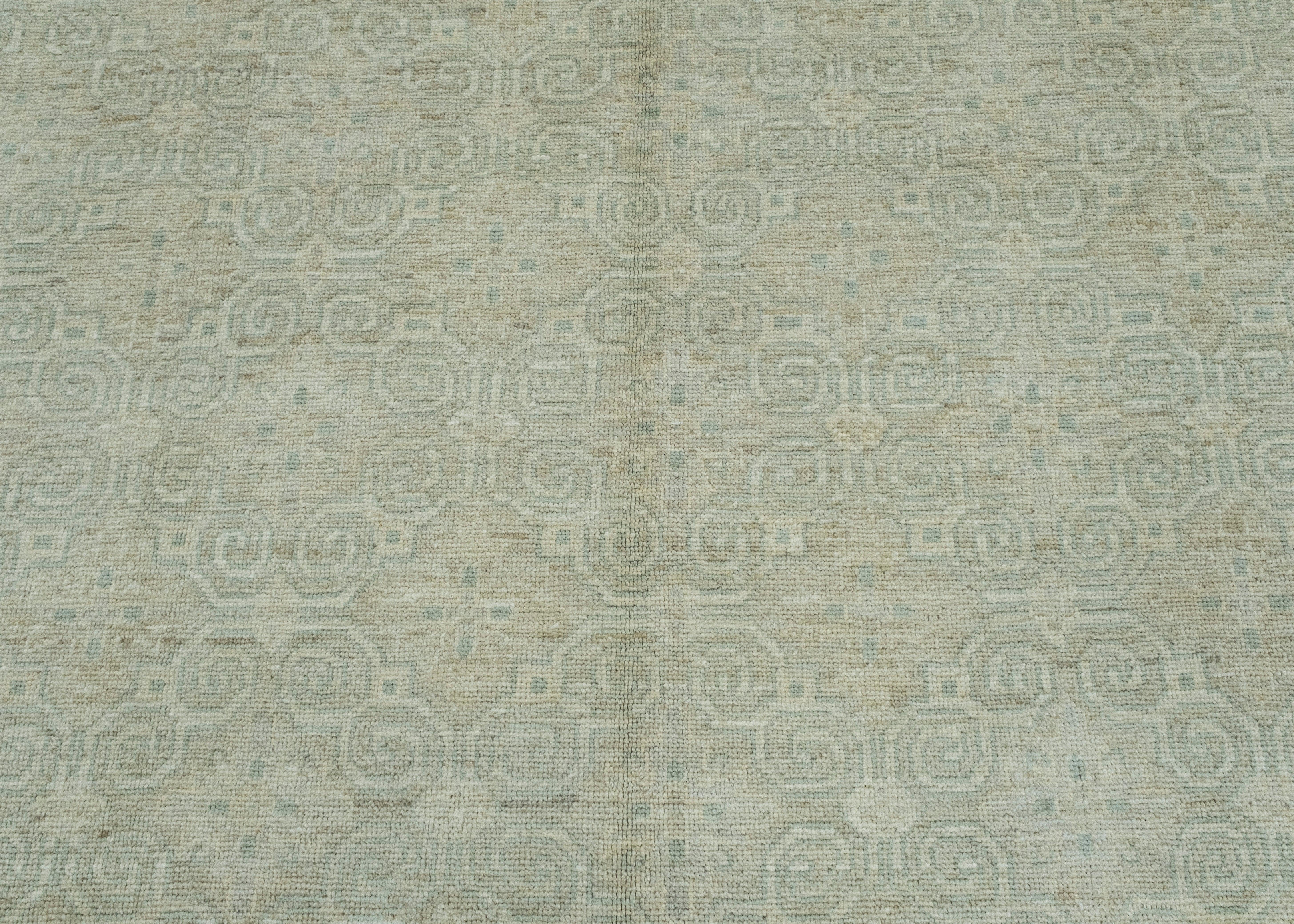 Contemporary Handwoven Oushak Rug 9' x 12'4
