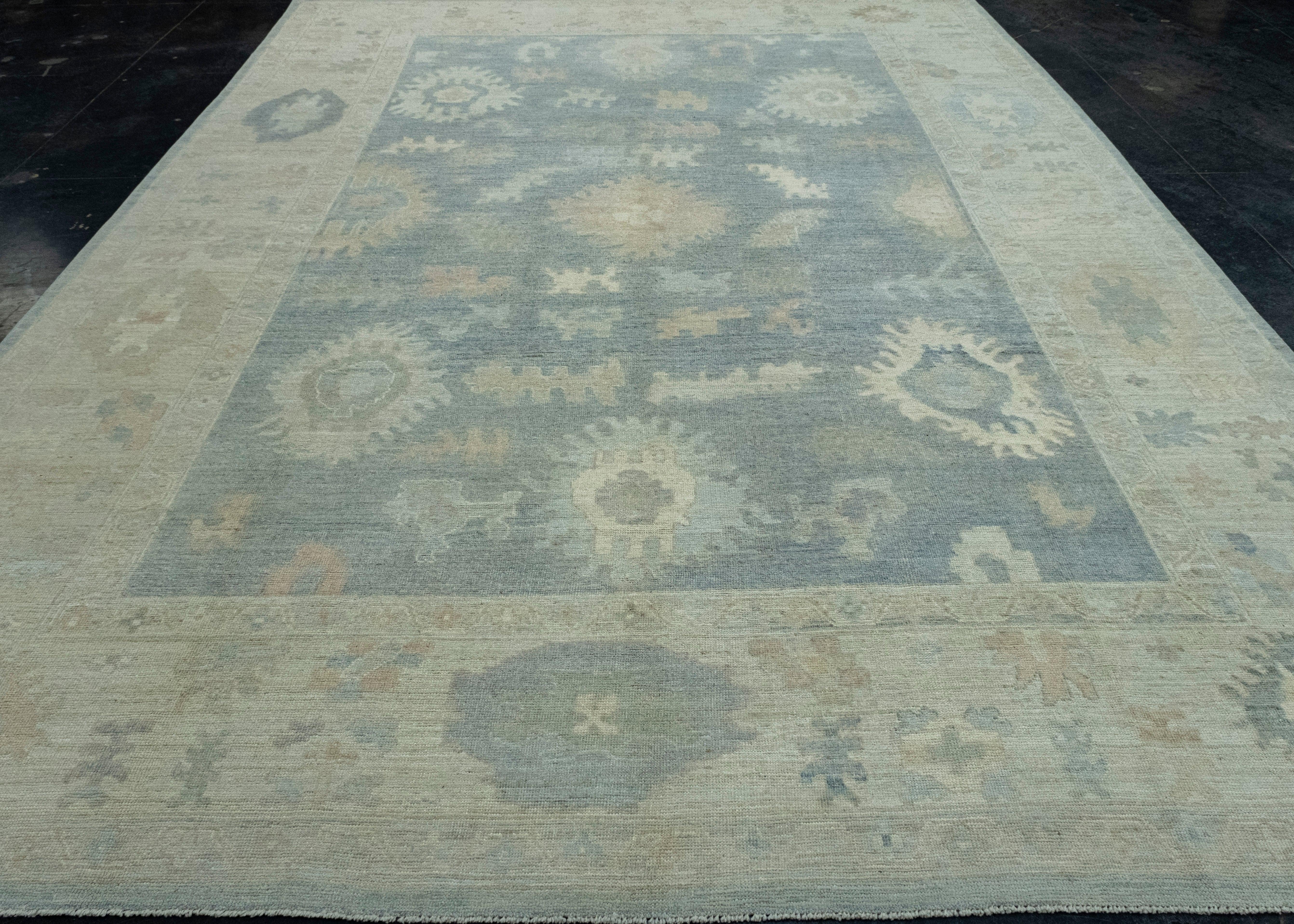 Handwoven Oushak Rug 9'11