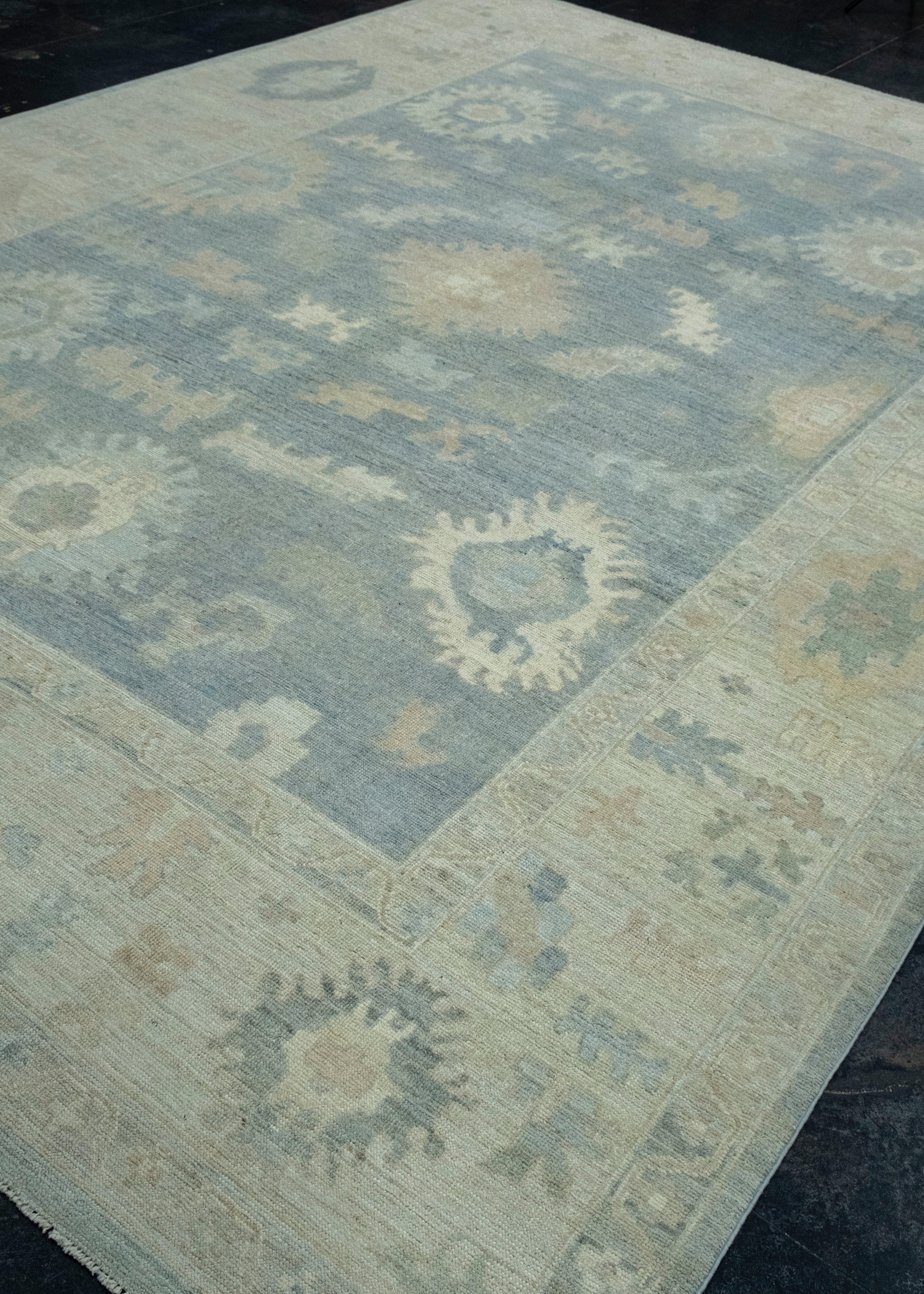 Turkish Handwoven Oushak Rug 9'11