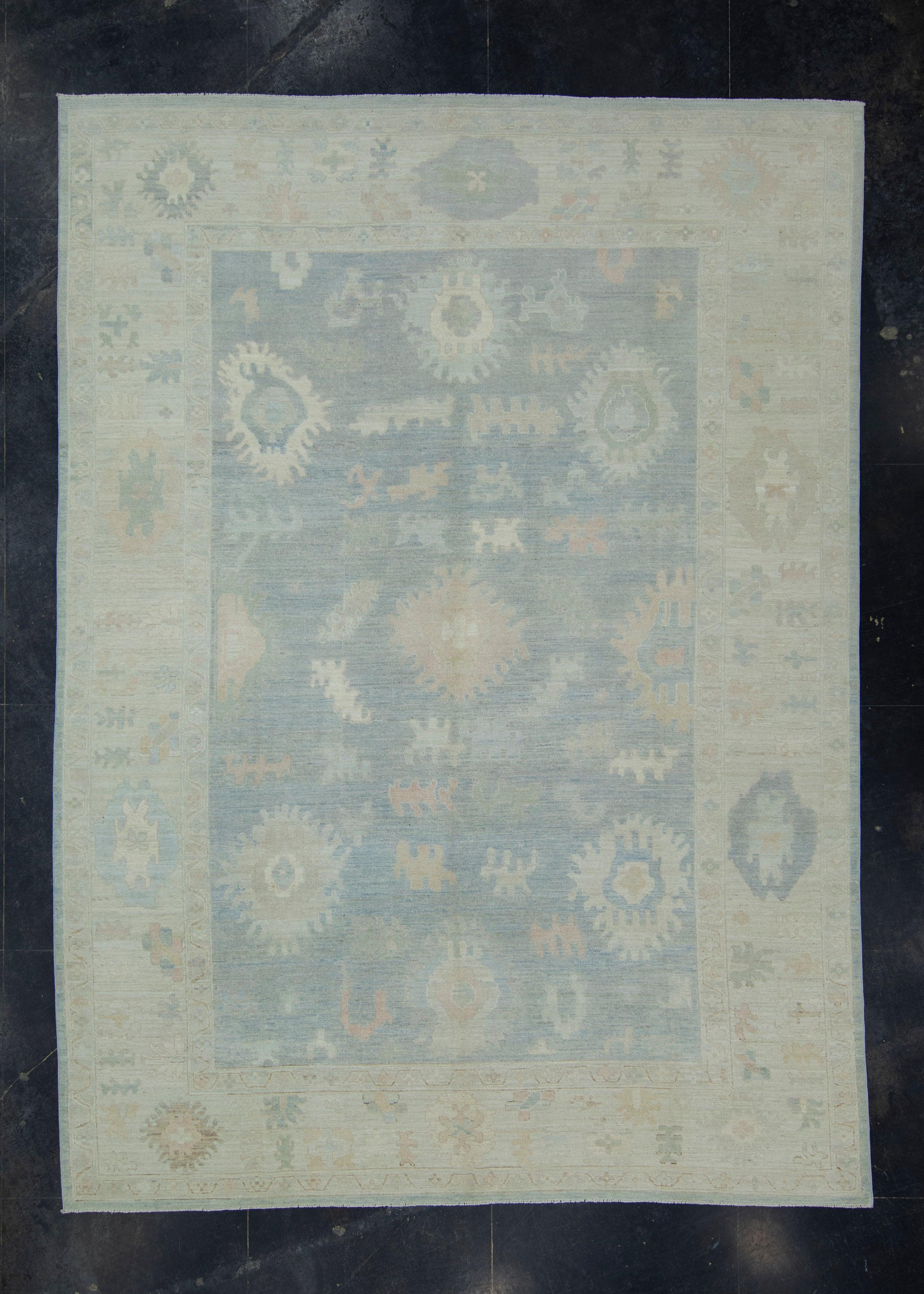 Handwoven Oushak Rug 9'11