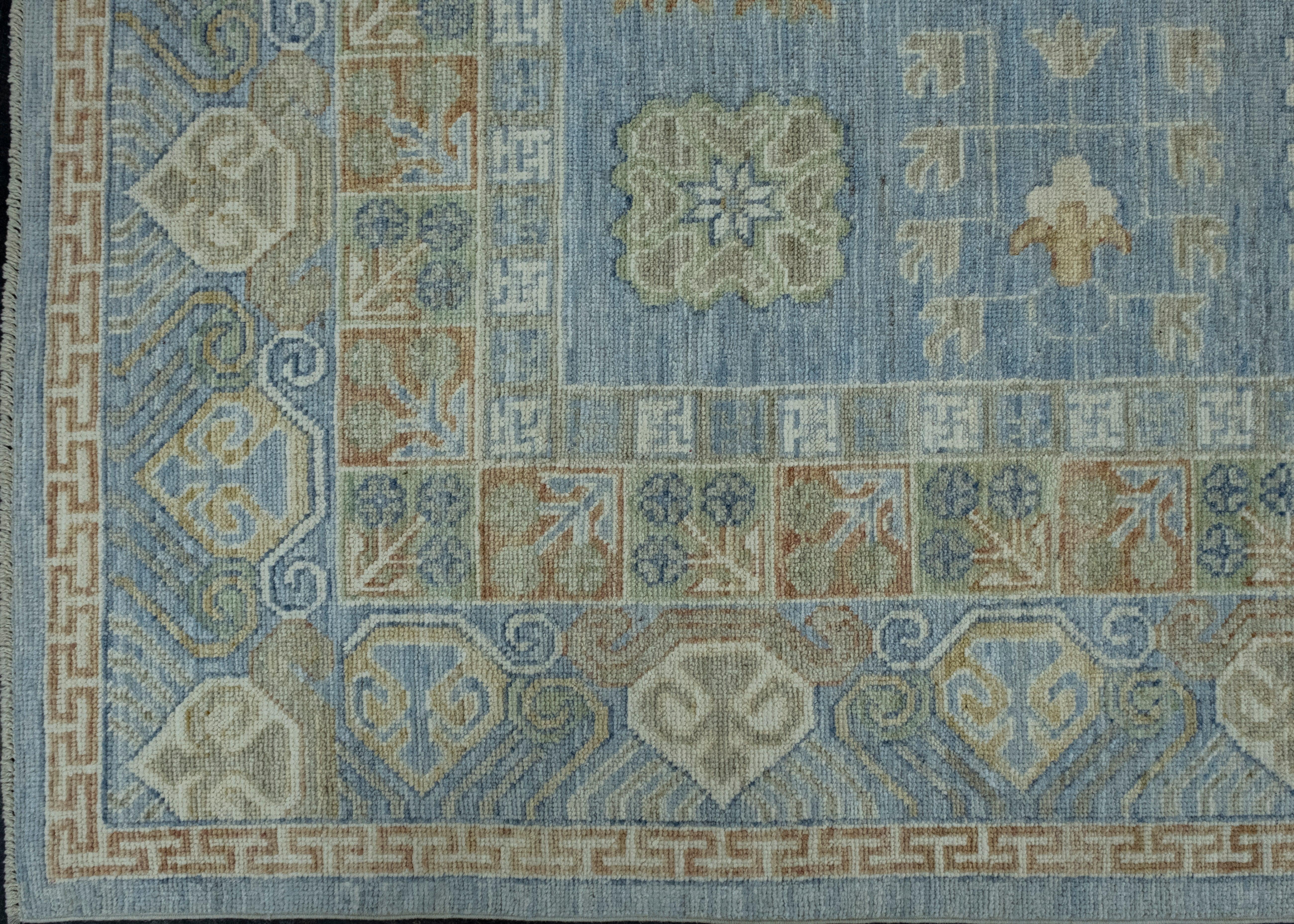 Hand-Knotted Handwoven Oushak Rug 9'2