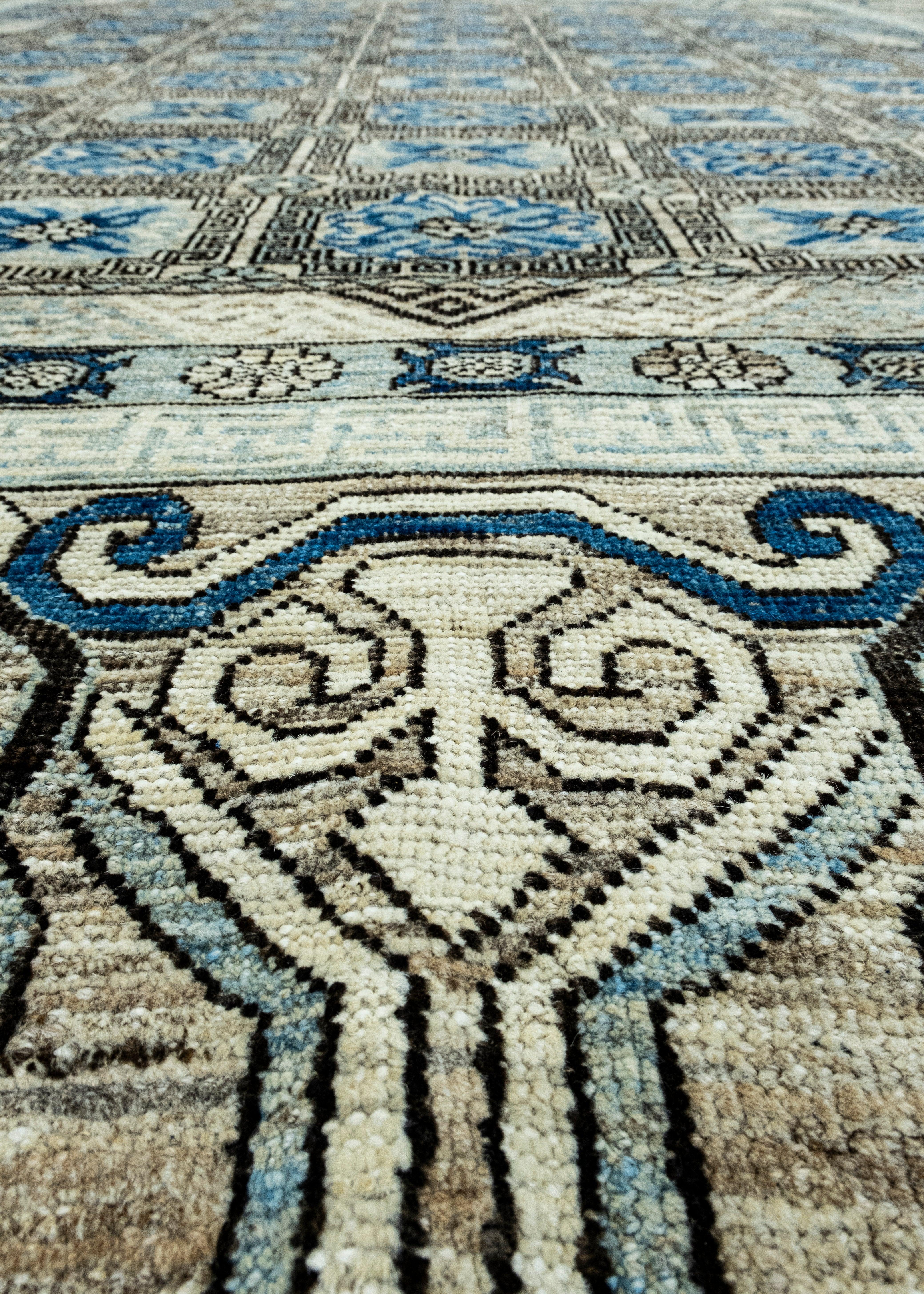XXI secolo e contemporaneo Handwoven Oushak Rug 9'4