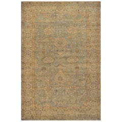 Tapis Oushak contemporain tissé à la main 100 % laine à motifs floraux