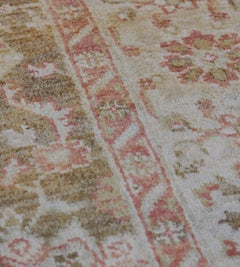 Handwoven Oushak Style Rug, Wool, Light Grey Field, Floral Design, New