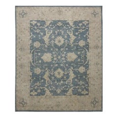 Handwoven Oushak Style Wool Area Rug, Traditional Turkish Design Carpet, 8′×9'7"