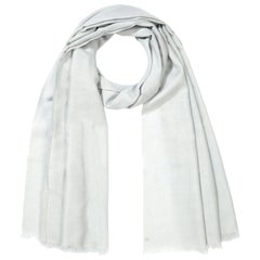 Handwoven Pale Ice Blue 100% Cashmere Scarf -  made in Kashmir - Brand New