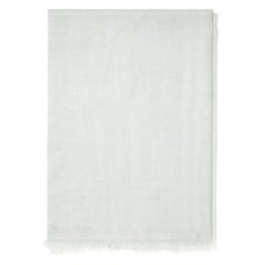 Handwoven Pale Ice Blue 100% Cashmere Scarf -  made in Kashmir