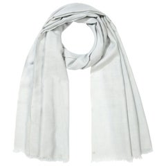 Handwoven Pale Ice Blue 100% Cashmere Shawl made in Kashmir