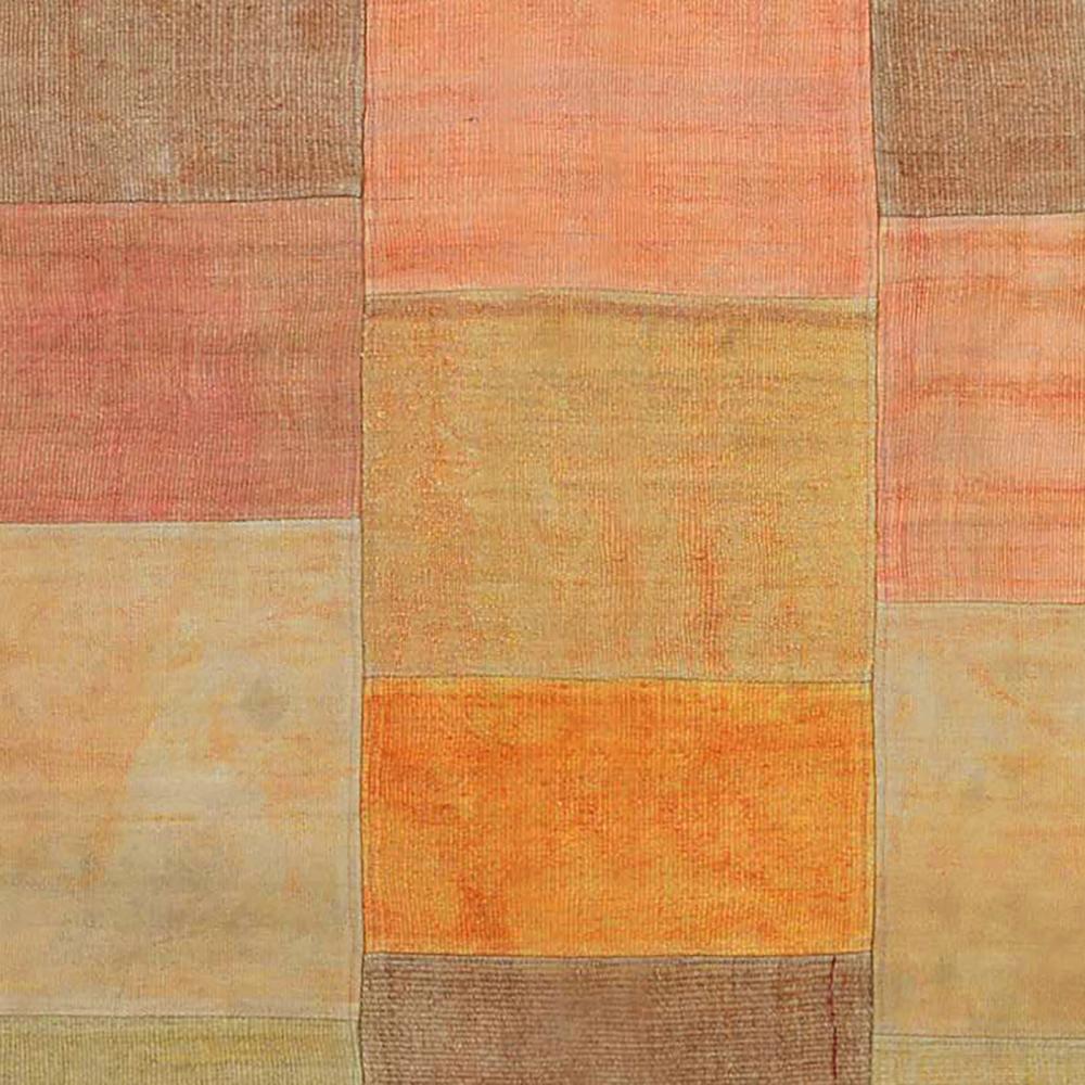 Asian End-20th Century Handwoven Earth Tones Patchwork Kilim Carpet