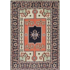 Handwoven Persian Ardabil Wool Rug, Salmon Color, 1970s Design